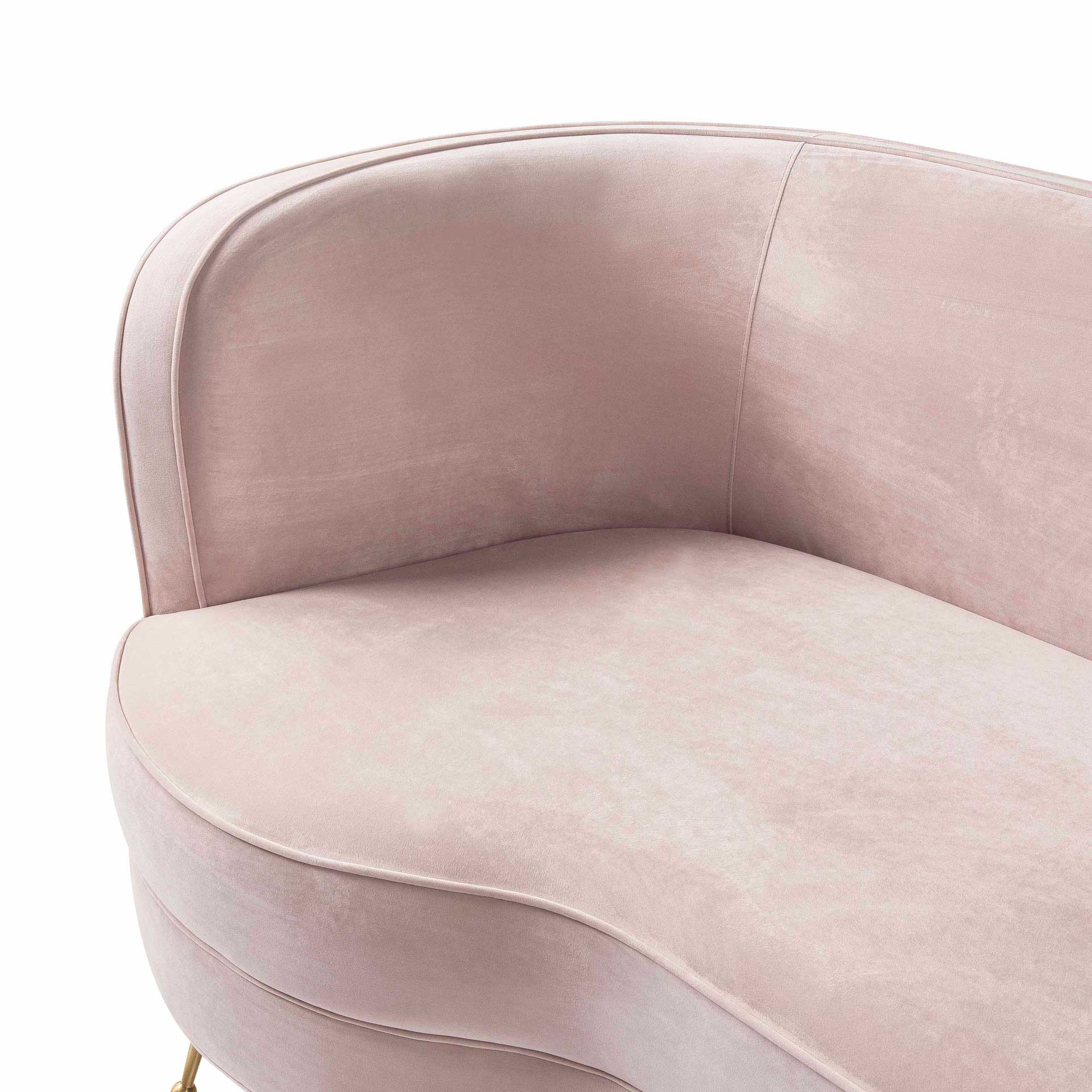 Flourish Velvet Sofa Blush - Image 4