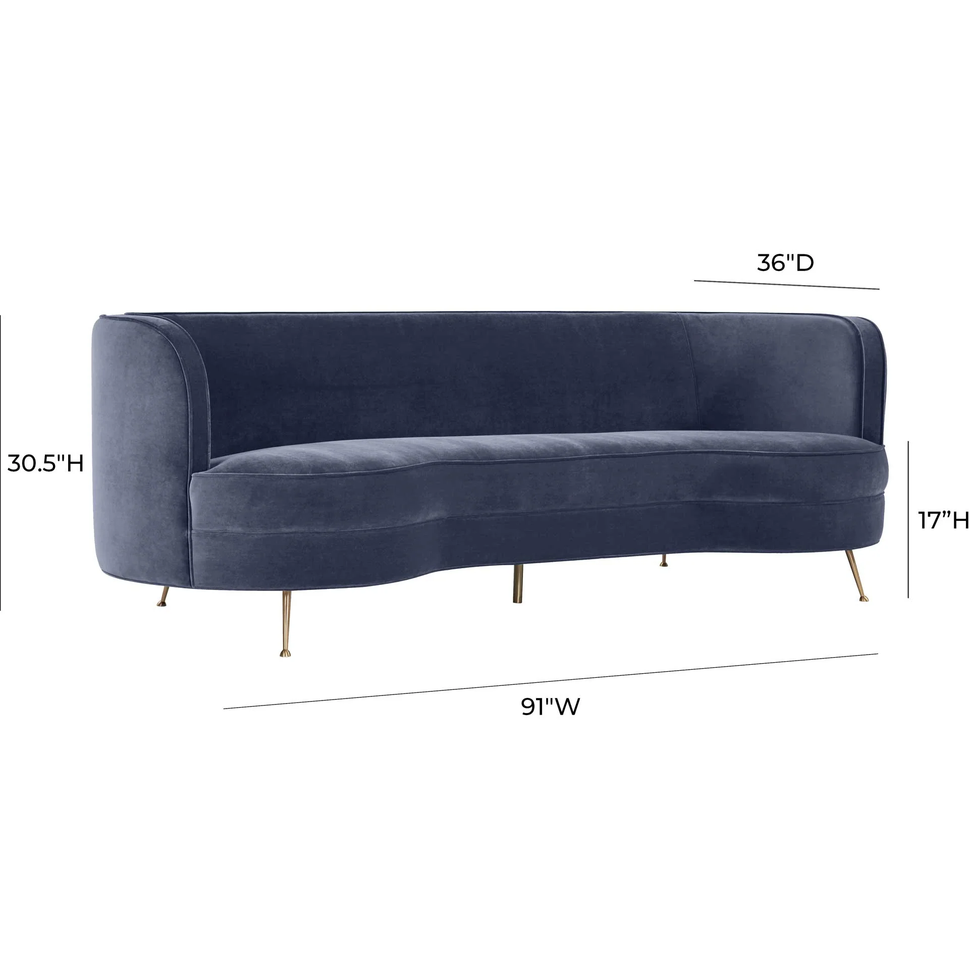 Flourish Velvet Sofa Dark Gray - Image 5