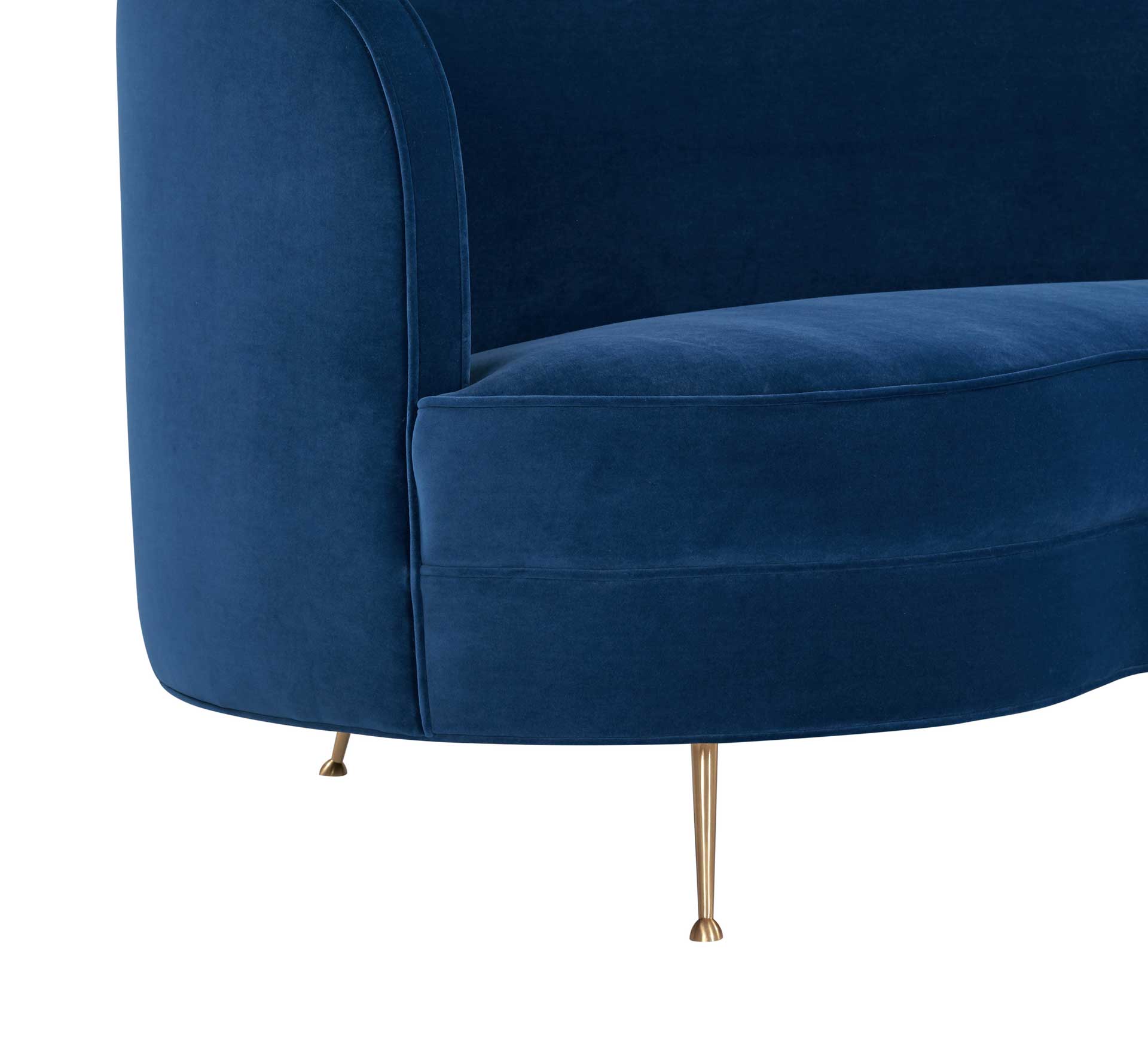 Flourish Velvet Sofa Navy - Image 4