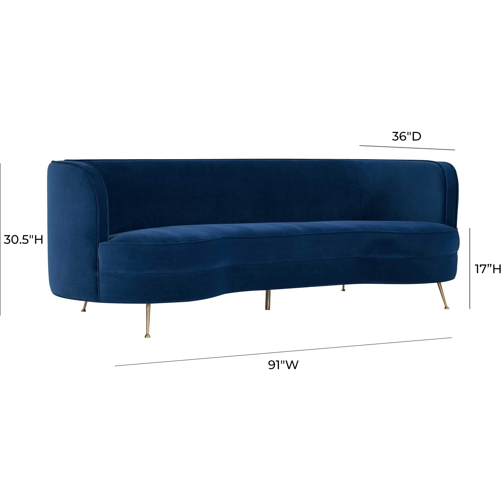 Flourish Velvet Sofa Navy - Image 6