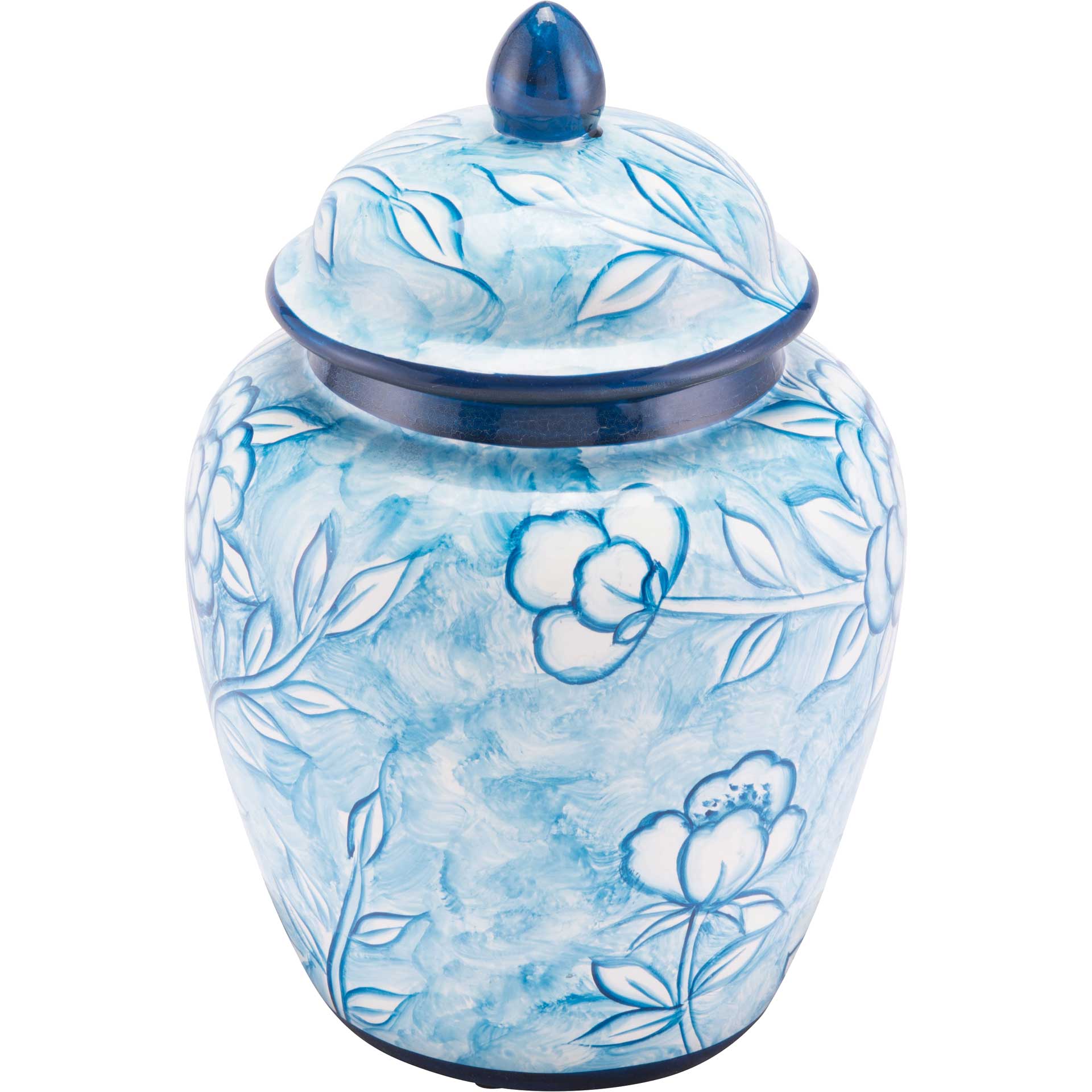Flower Temple Jar Blue/White - Image 4