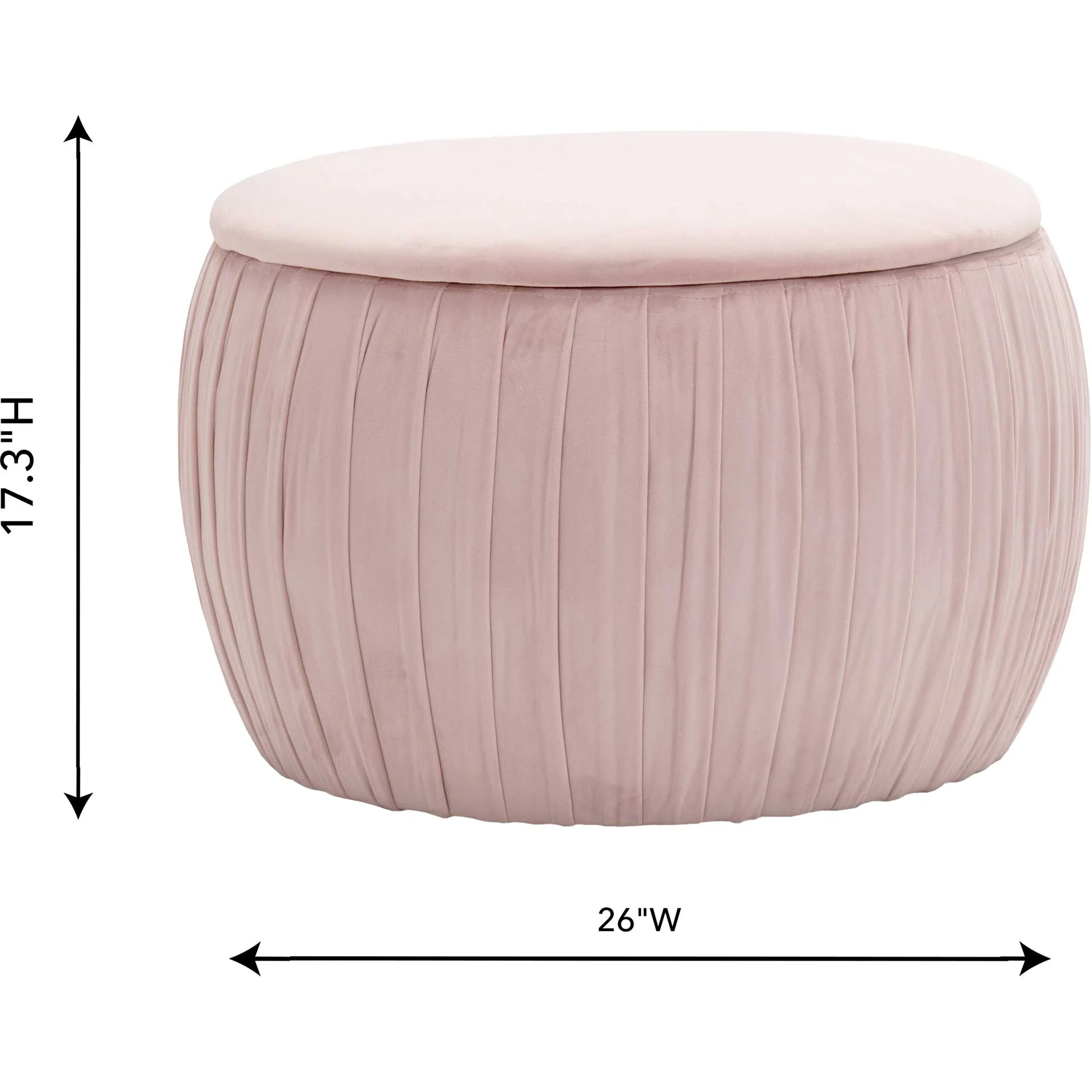 Flower Velvet Storage Ottoman Blush - Image 5