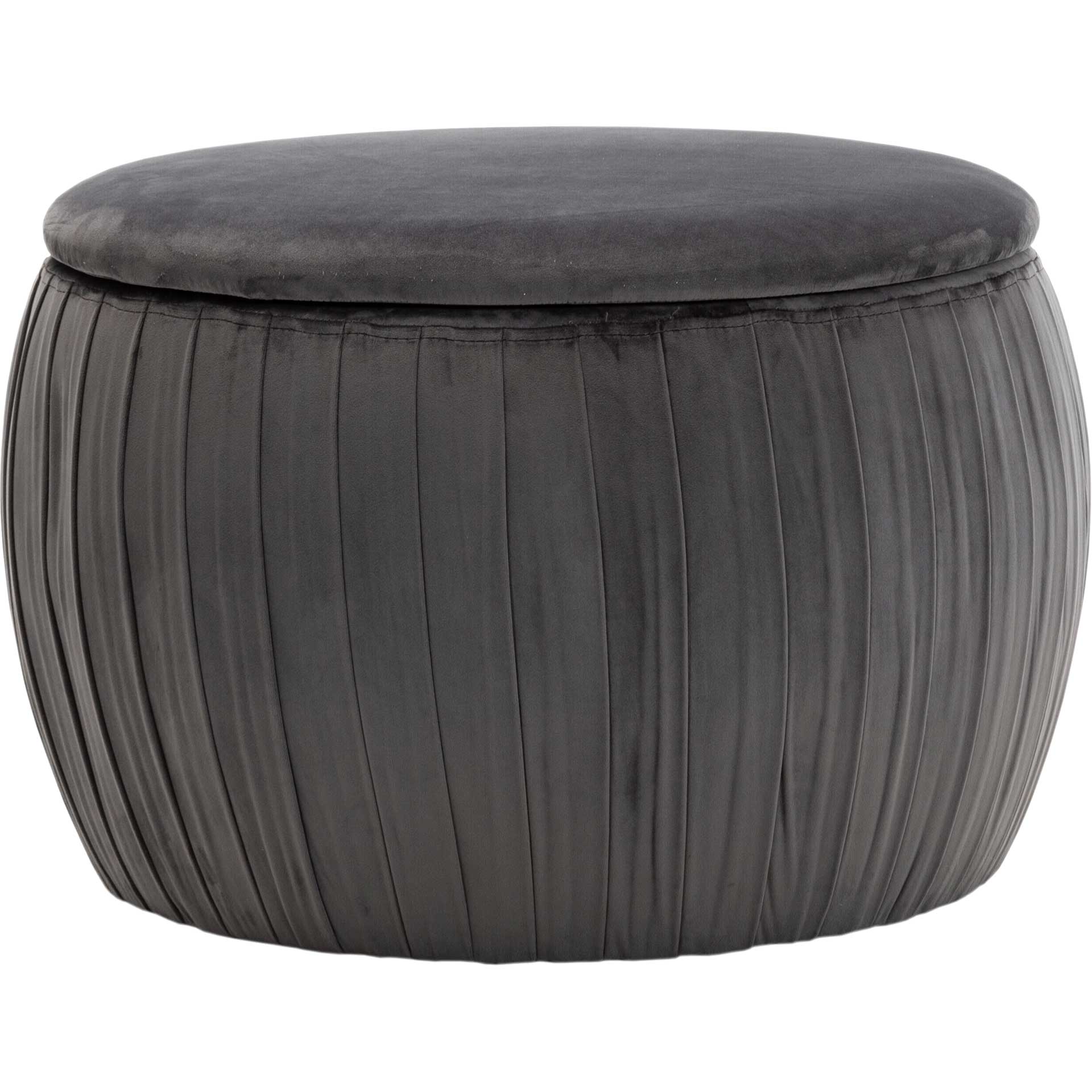 Flower Velvet Storage Ottoman Gray - Image 2