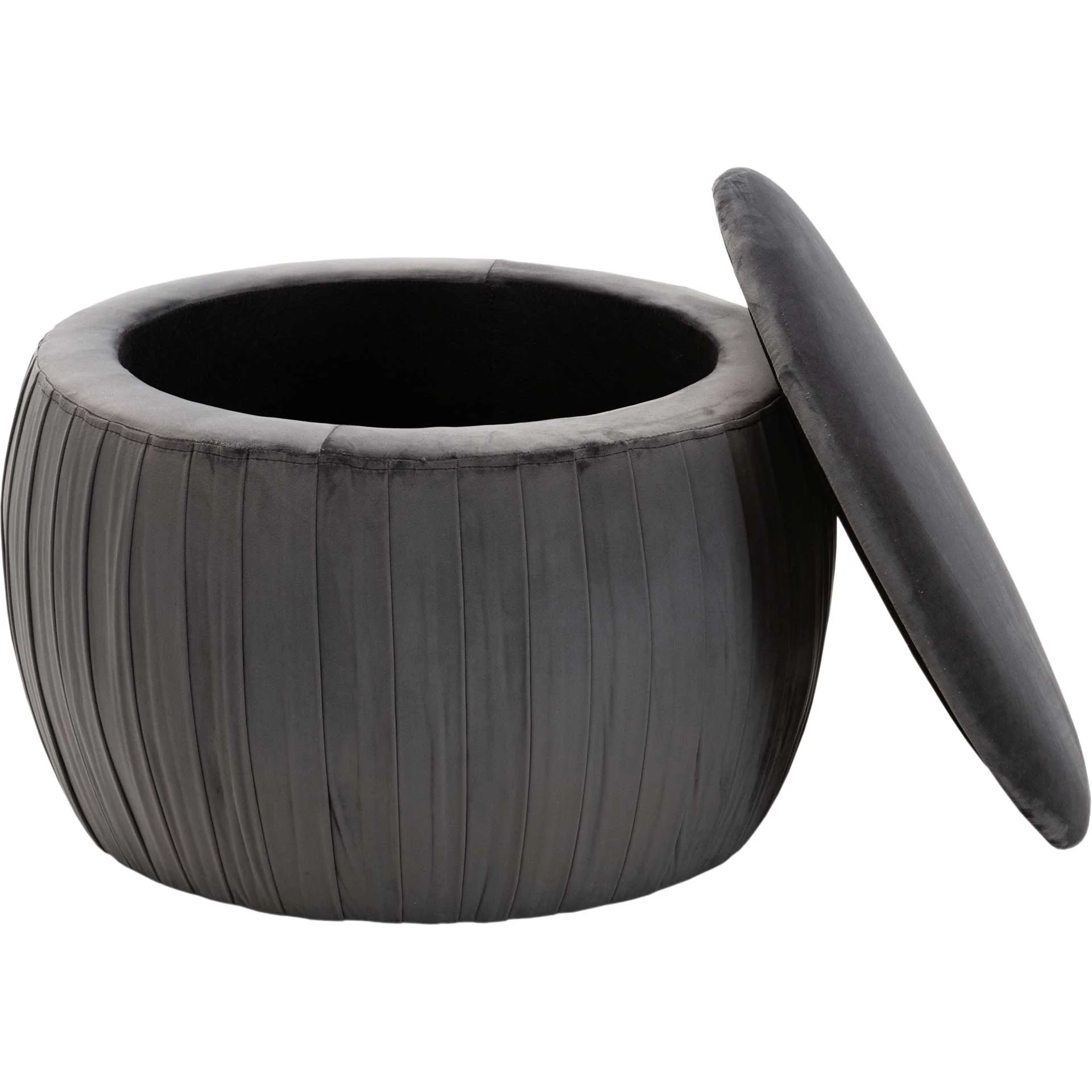 Flower Velvet Storage Ottoman Gray - Image 3