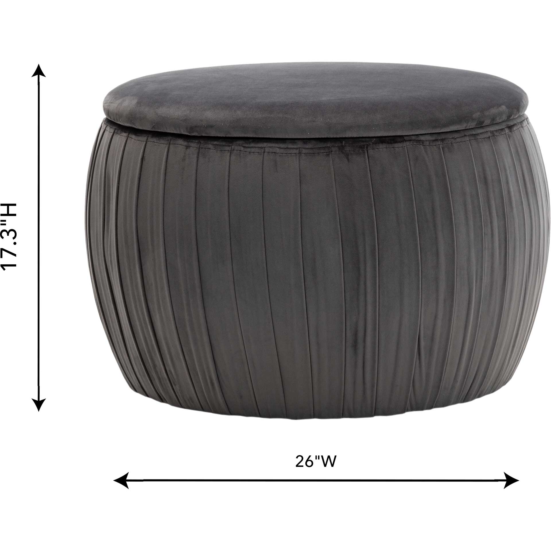 Flower Velvet Storage Ottoman Gray - Image 5
