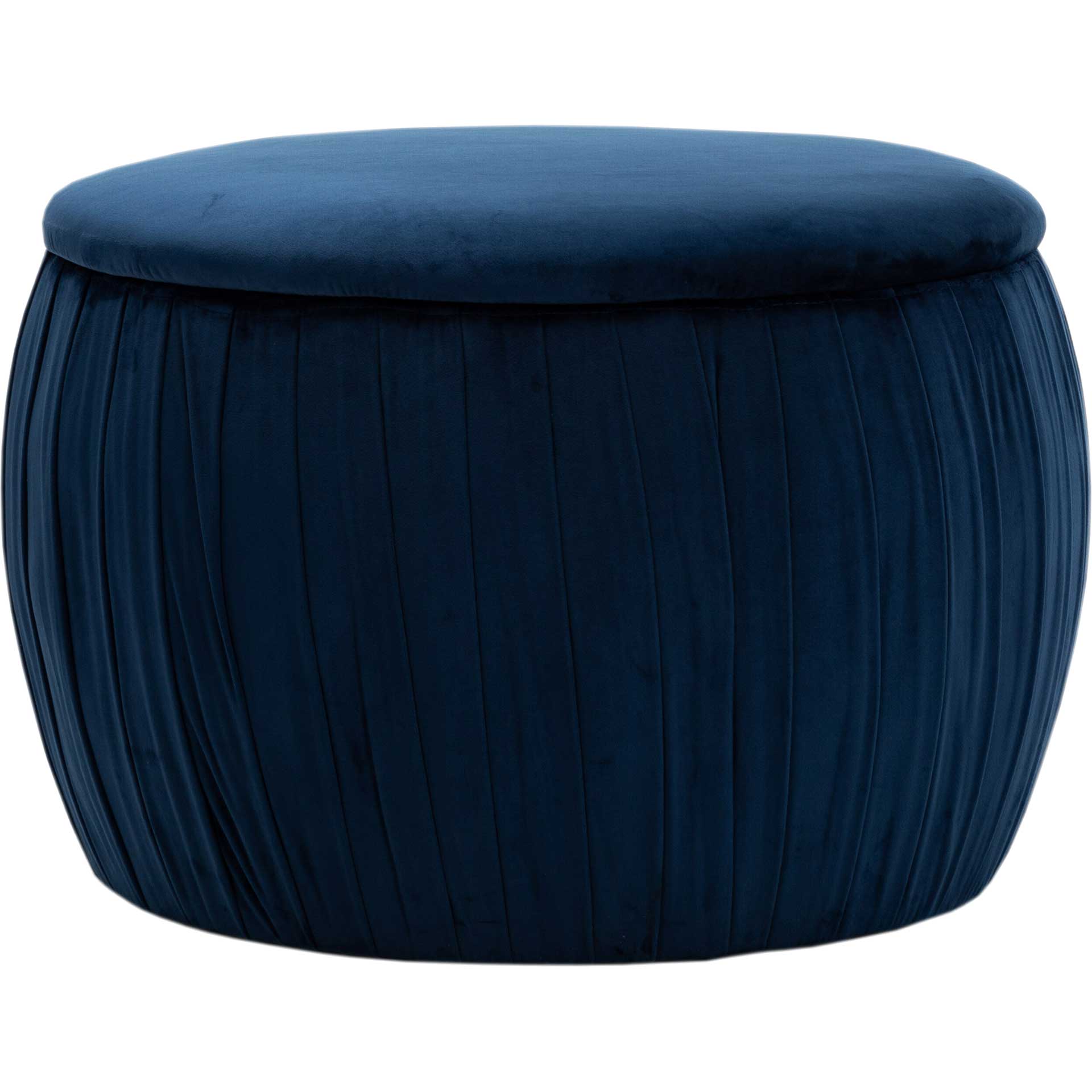 Flower Velvet Storage Ottoman Navy - Image 2