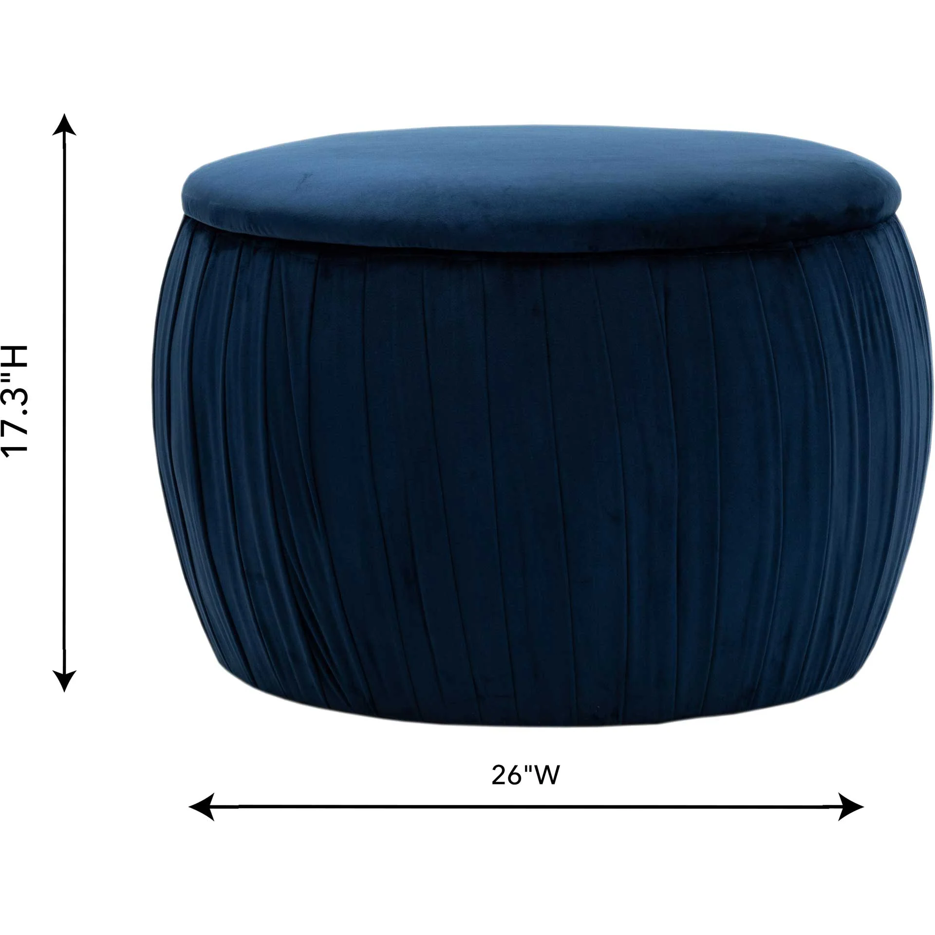 Flower Velvet Storage Ottoman Navy - Image 5