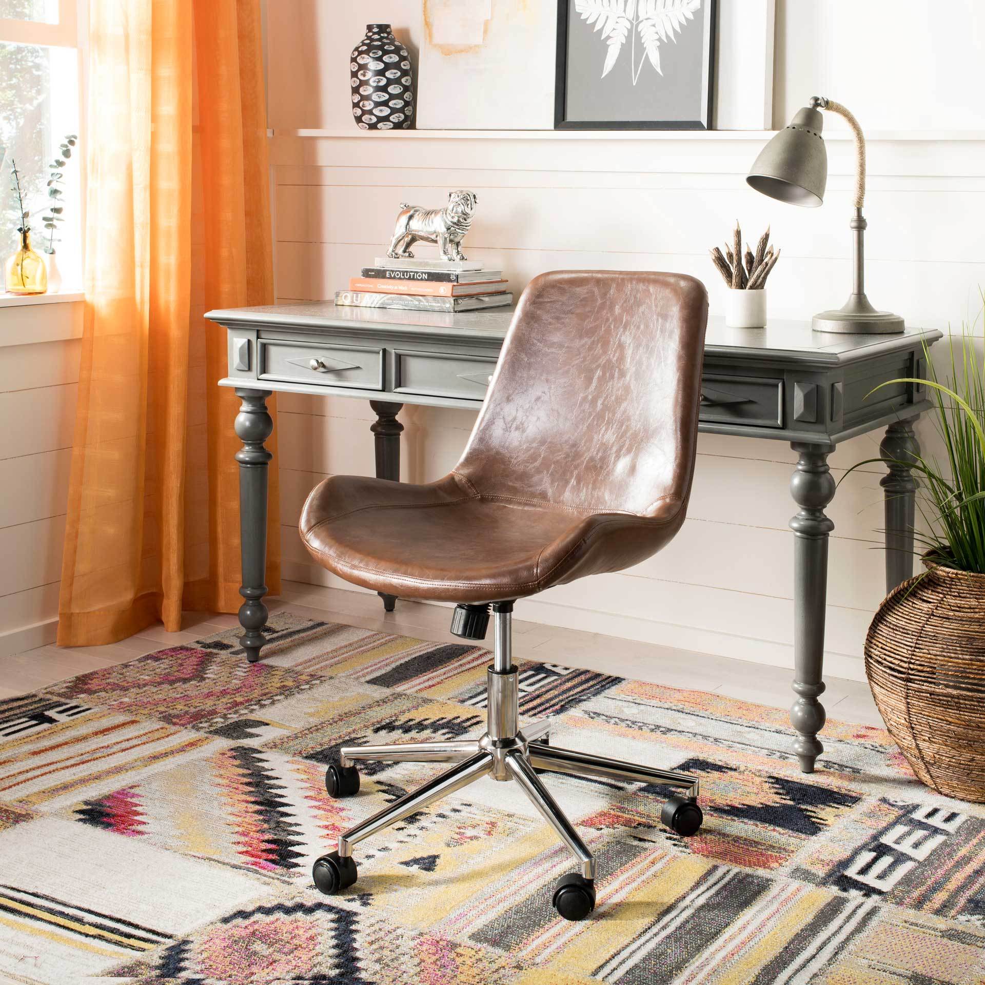 Flynn Swivel Office Chair Brown - Image 6