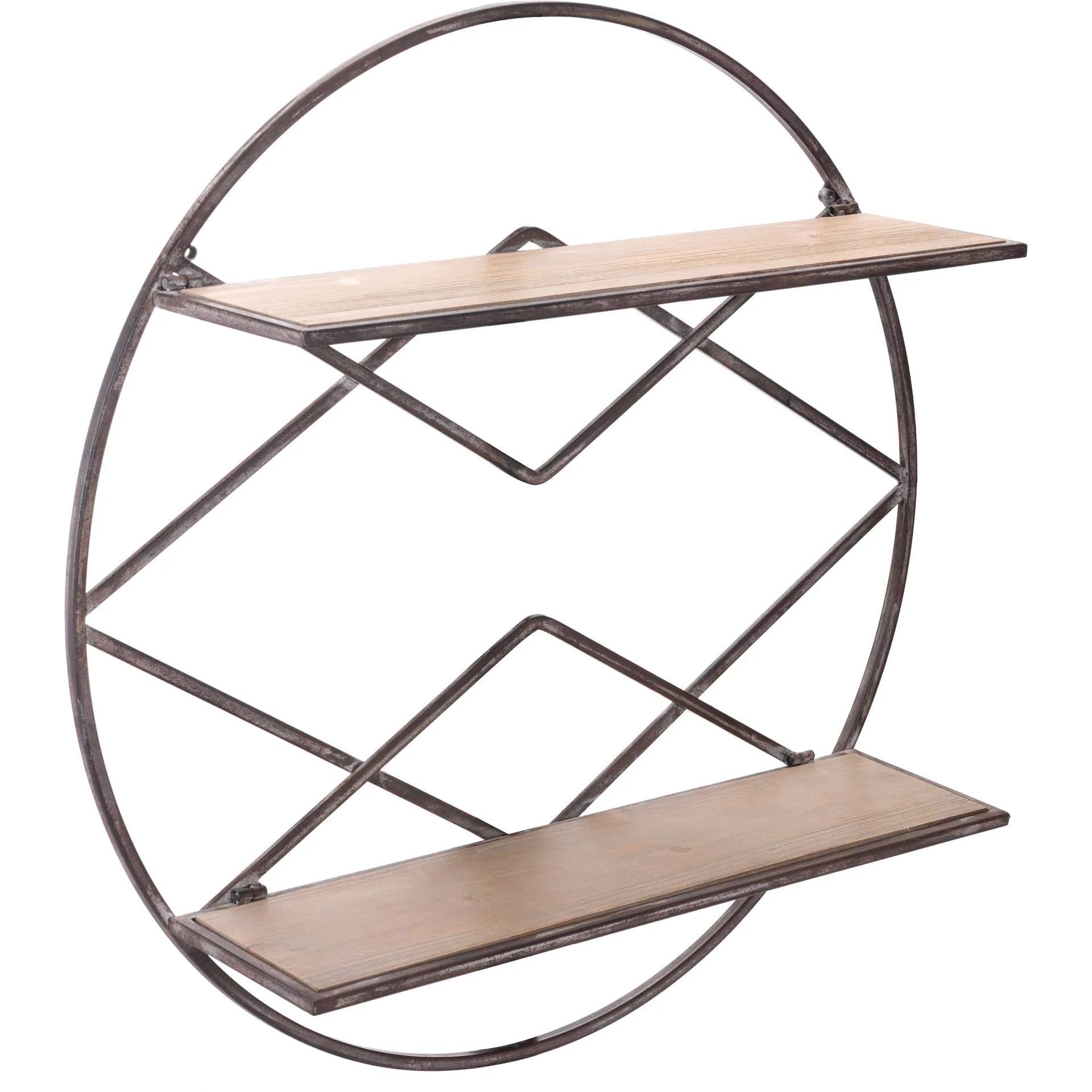 Folding Round Shelf Brown - Image 2