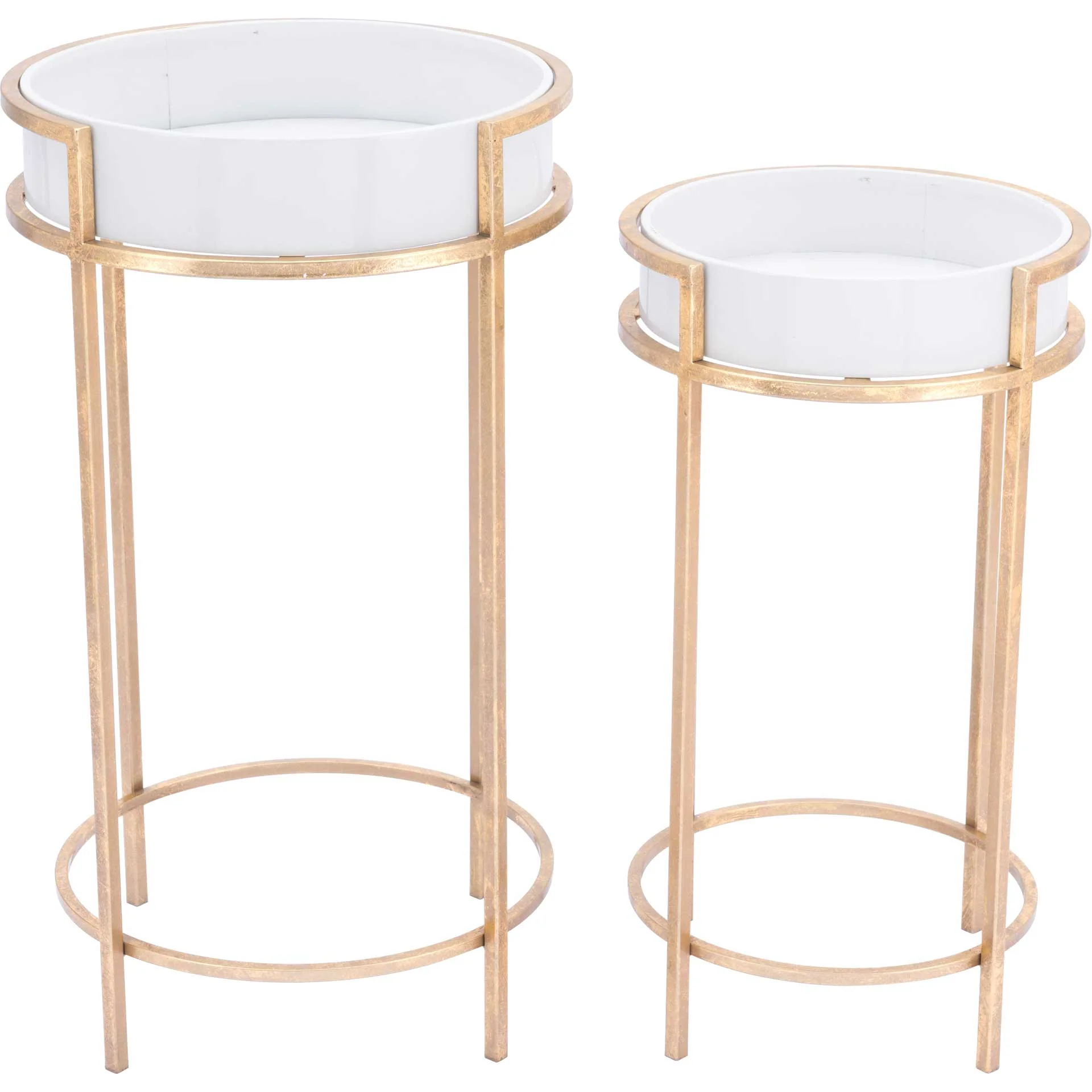 Frame 2-Piece Tray Table White/Gold - Image 2