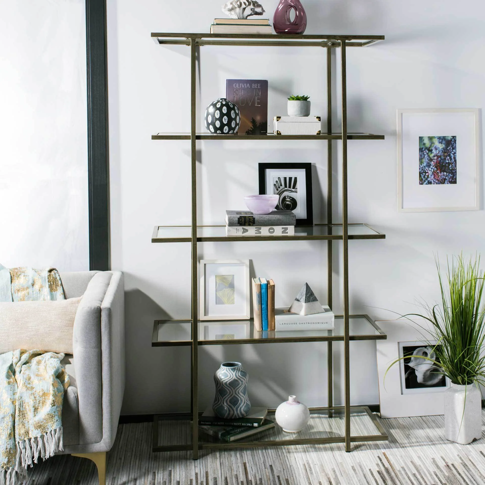 Franco 5 Tier Etagere French Silver/Clear - Image 4