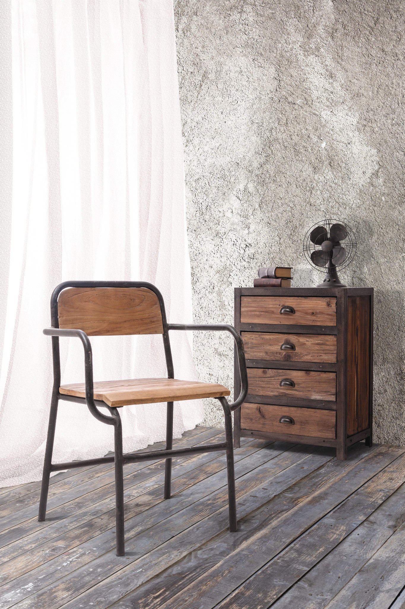Franklin 4 Drawer Cabinet Distressed Natural - Image 5