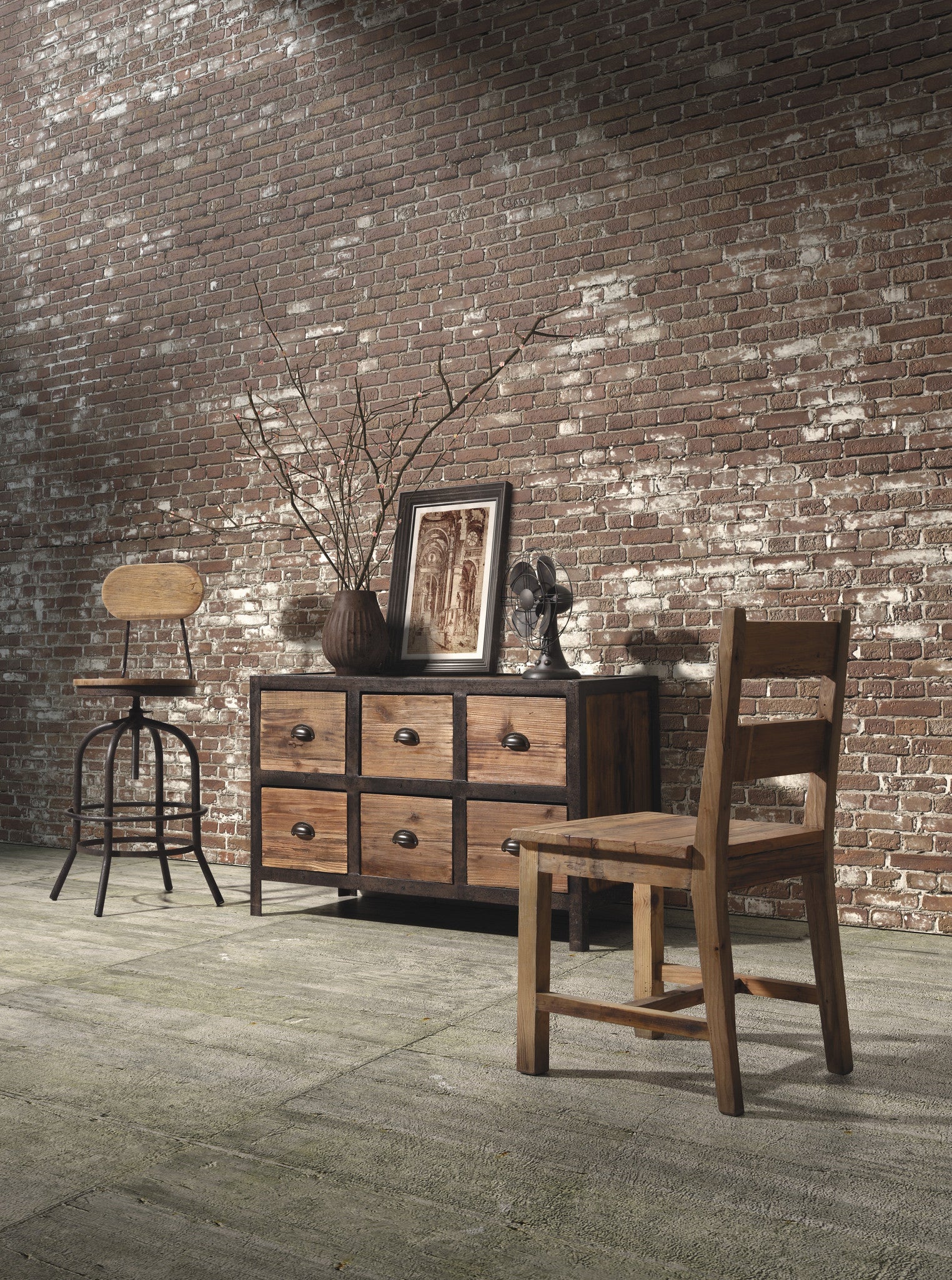 Franklin 6 Drawer Sideboard Distressed Natural - Image 5