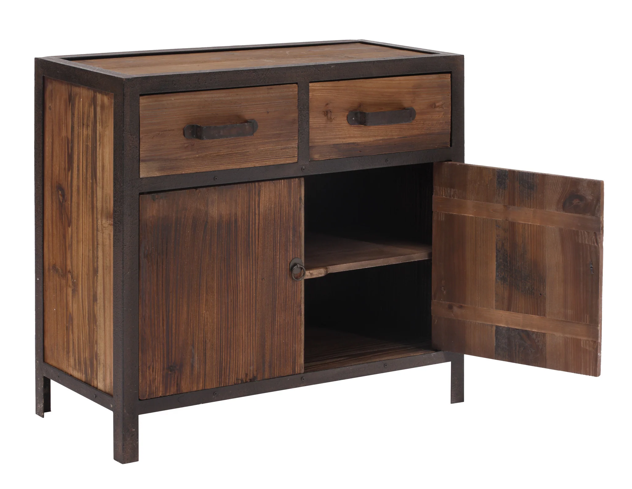 Franklin Cabinet Distressed Natural - Image 3