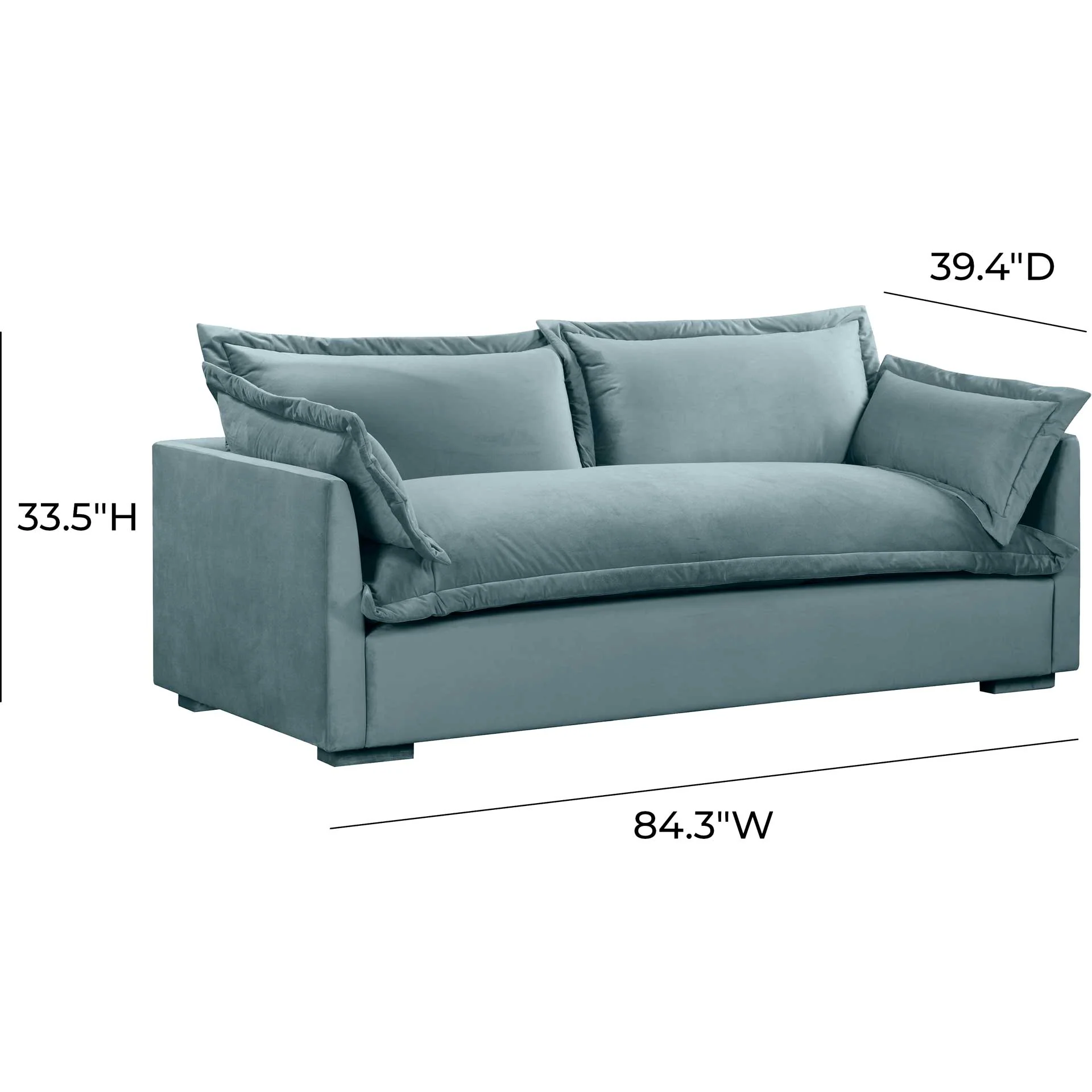 Franklin Velvet Sofa Bluestone - Image 7