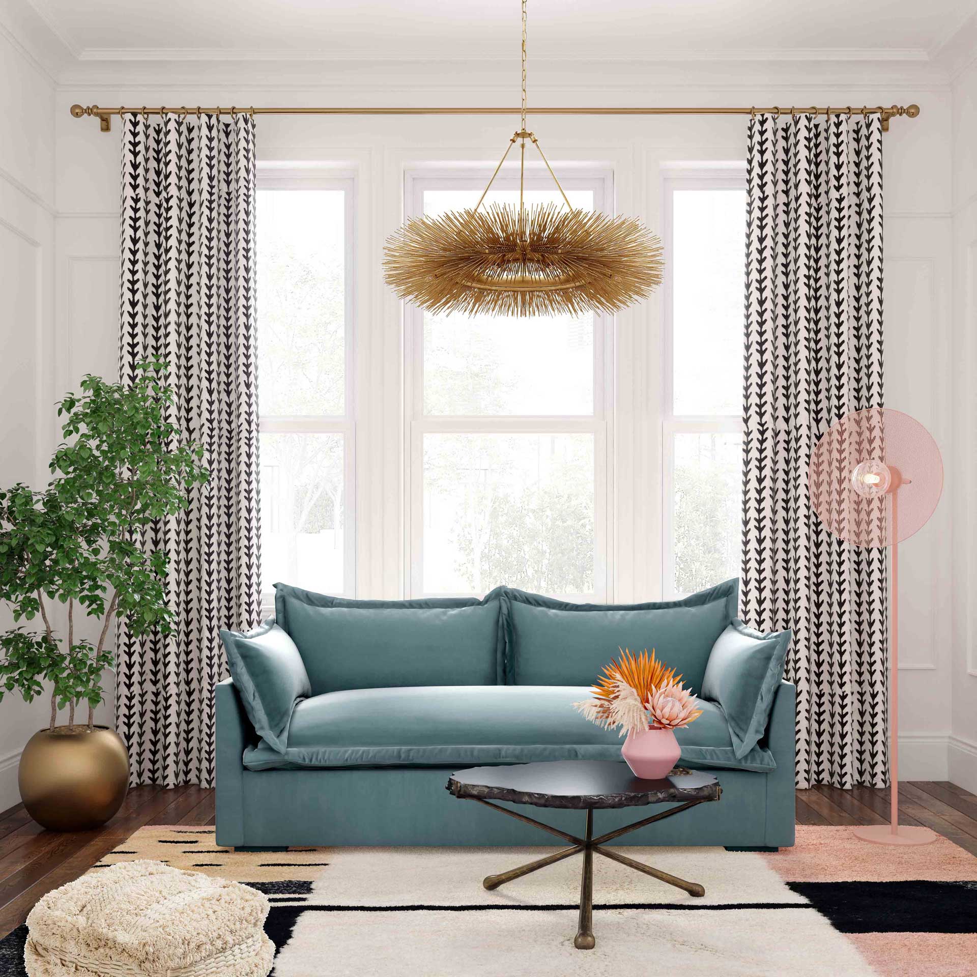 Franklin Velvet Sofa Bluestone - Image 8