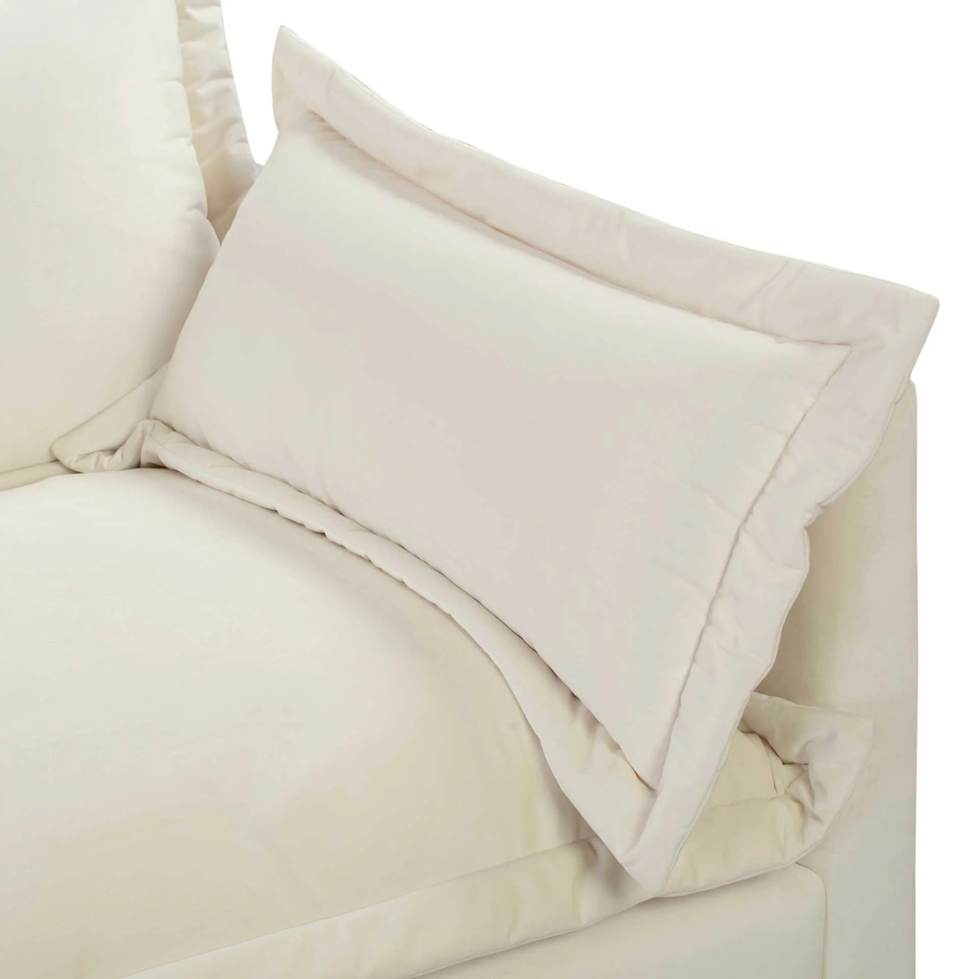 Franklin Velvet Sofa Cream - Image 5