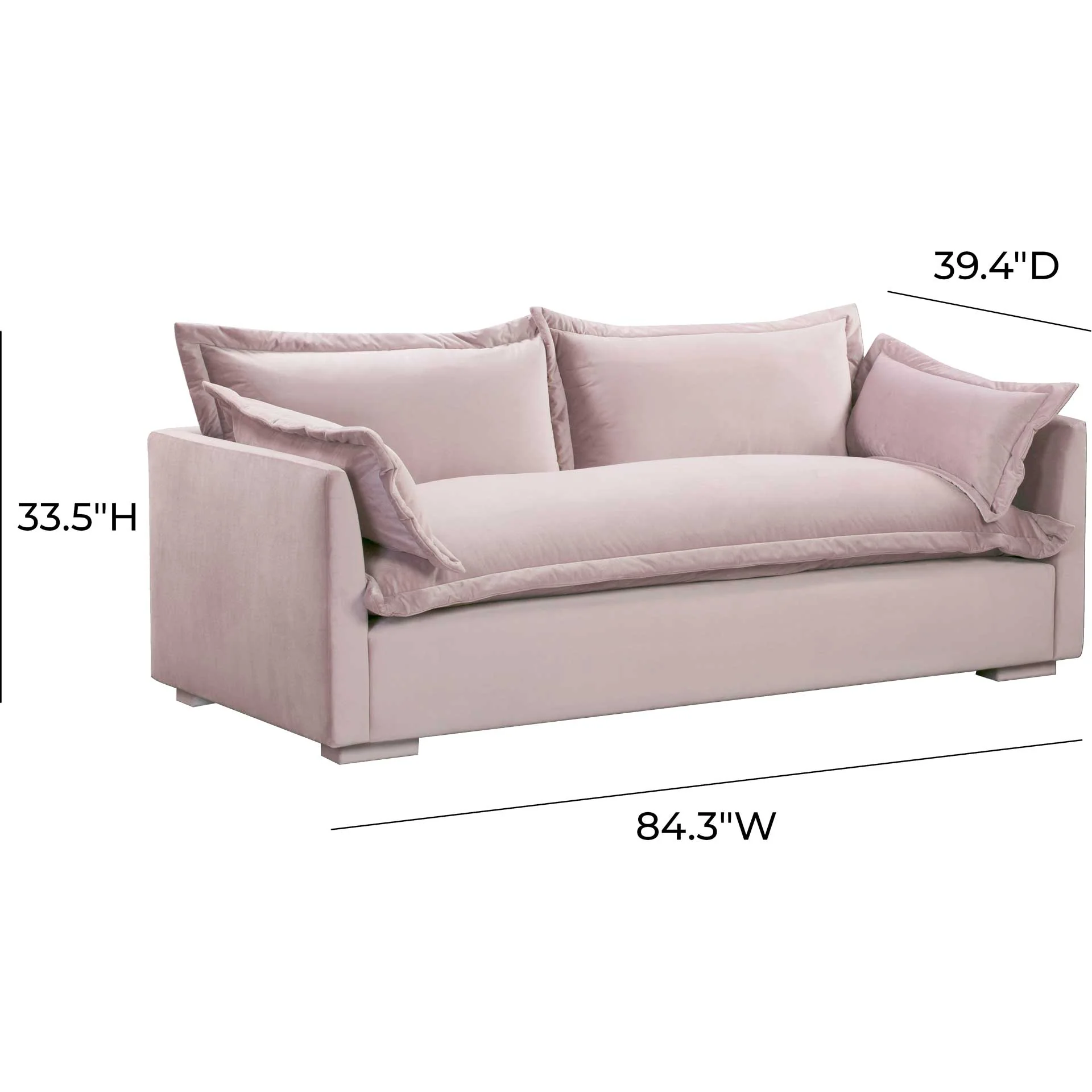 Franklin Velvet Sofa Mauve - Image 7