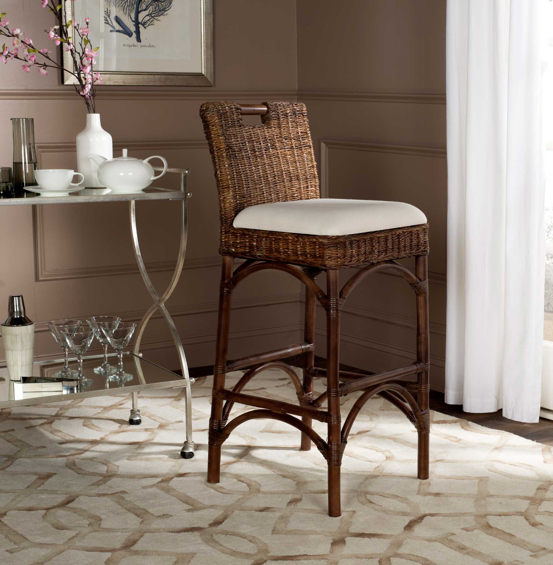 Freda Bar Stool Brown/Eggshell - Image 5