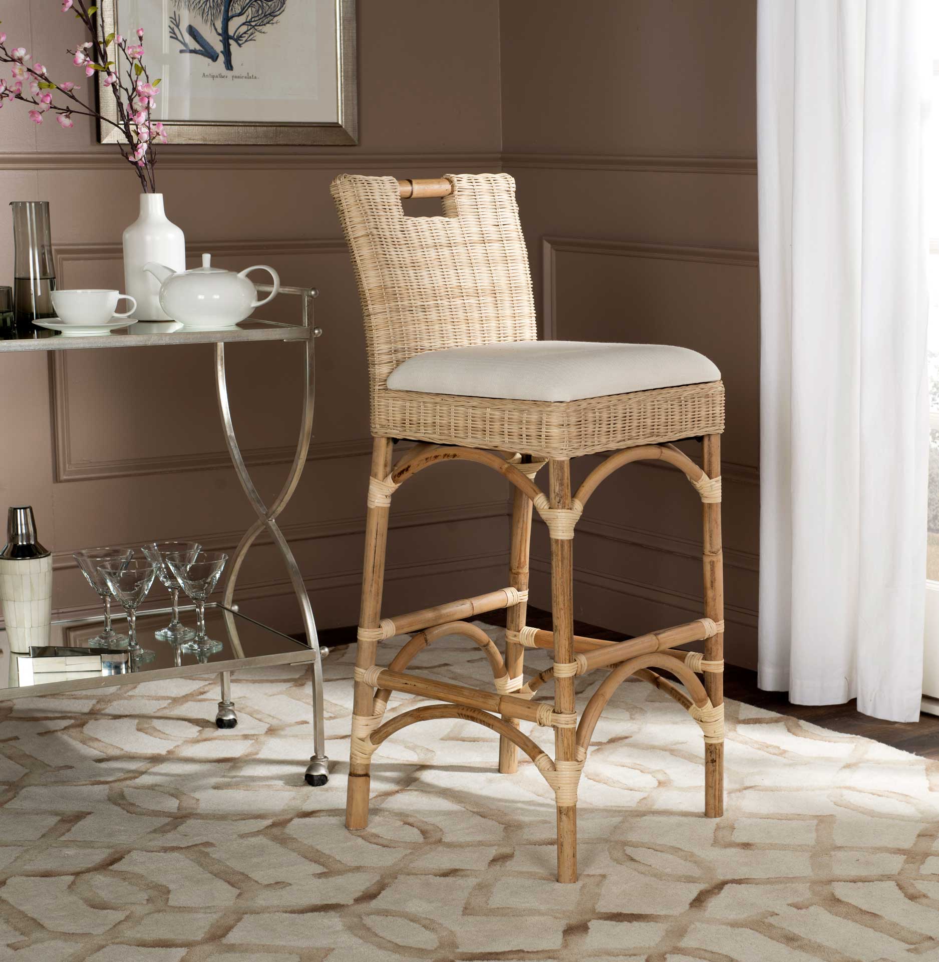 Freda Bar Stool Natural/Eggshell - Image 5
