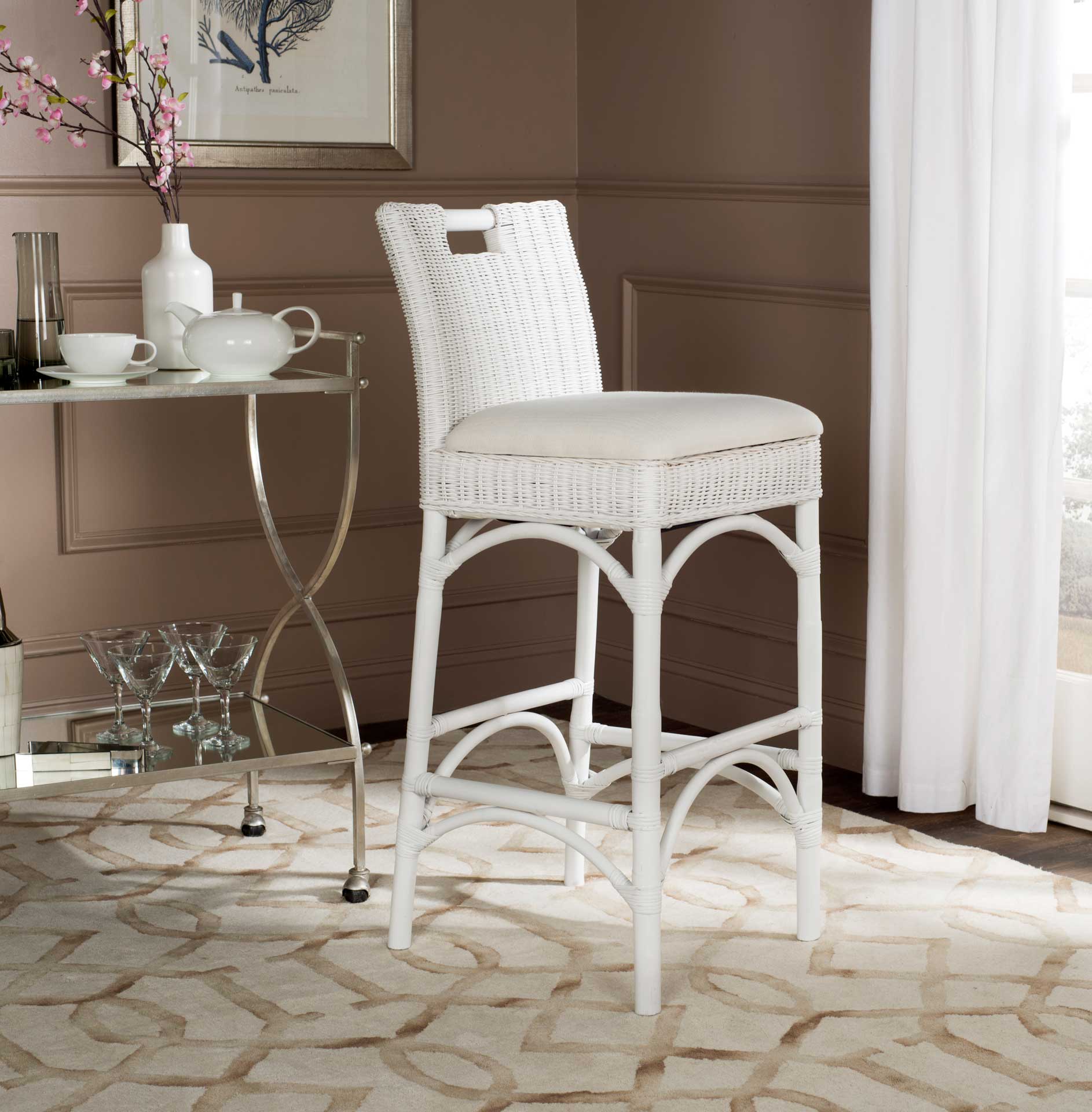Freda Bar Stool White/Eggshell - Image 5