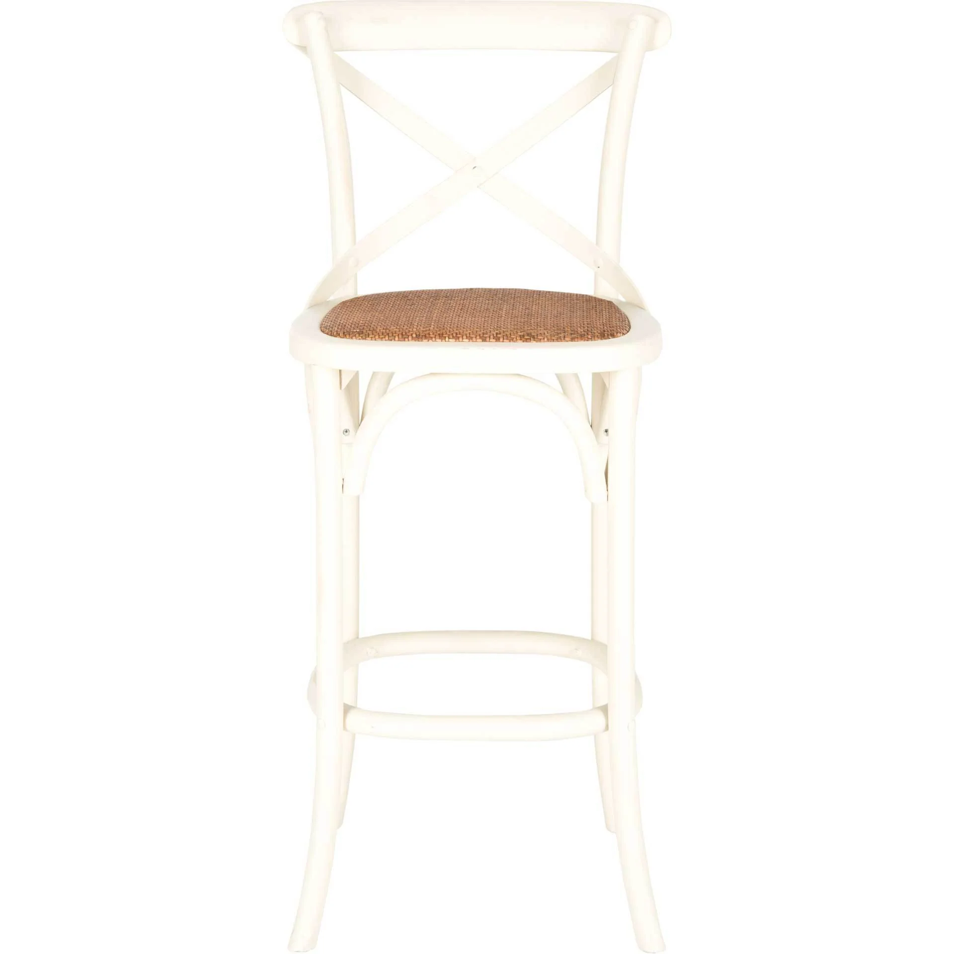 Frederick X Back Bar Stool Distressed Ivory/Medium Brown - Image 2