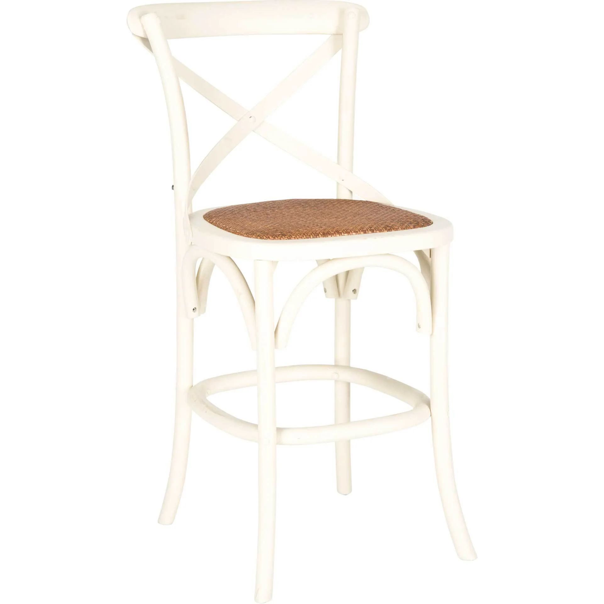 Frederick X Back Bar Stool Distressed Ivory/Medium Brown - Image 5