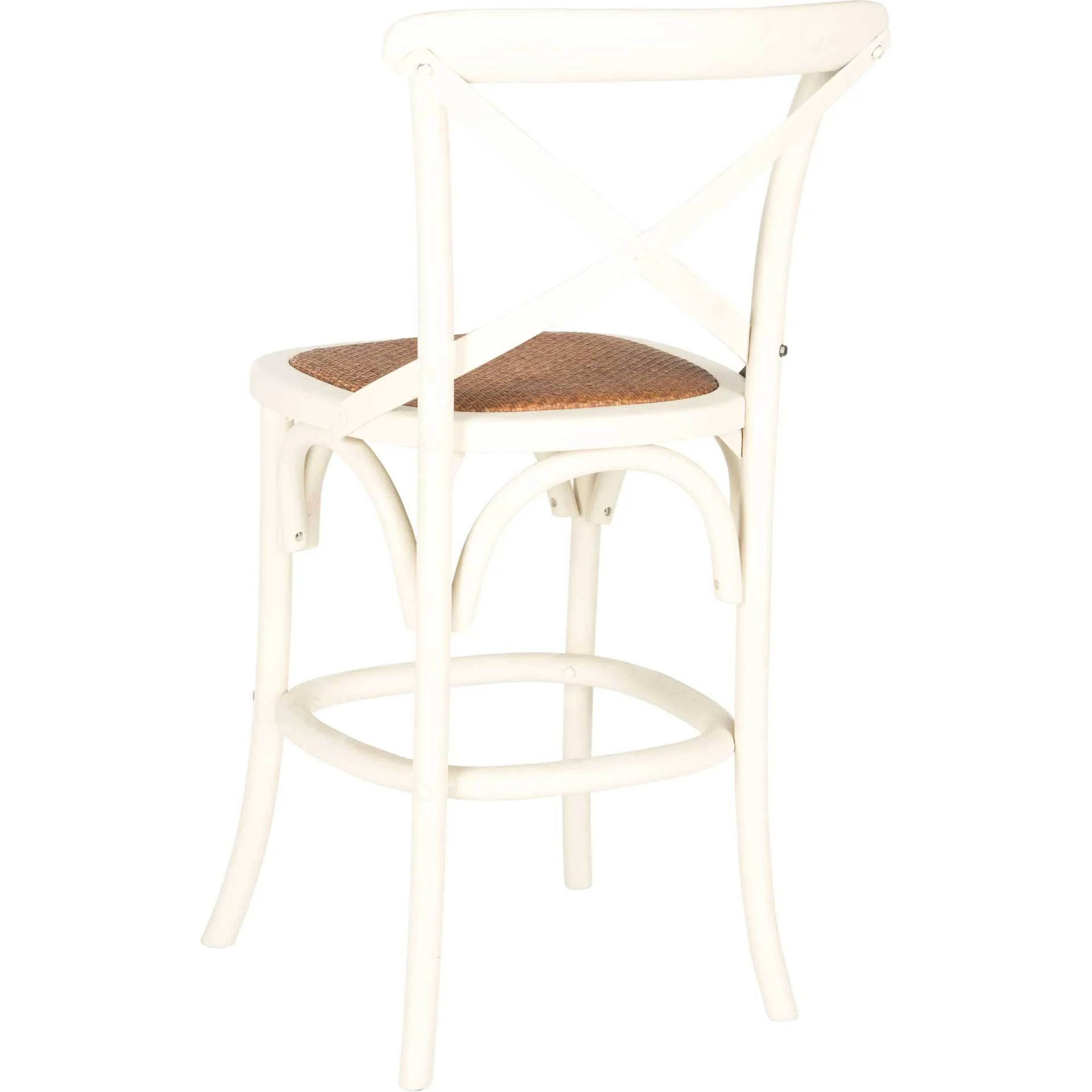 Frederick X Back Bar Stool Distressed Ivory/Medium Brown - Image 7