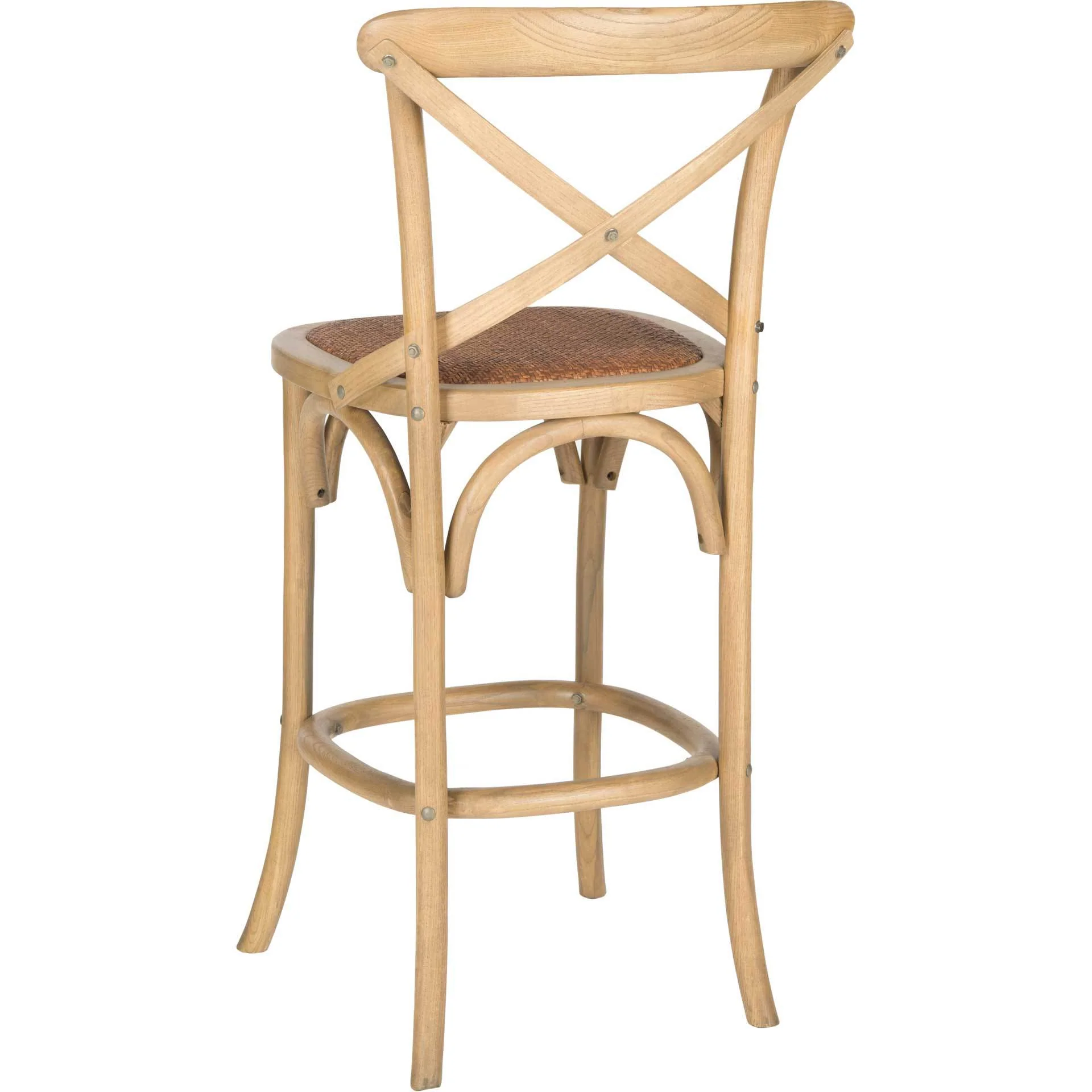 Frederick X Back Bar Stool Weathered Oak/Medium Brown - Image 3