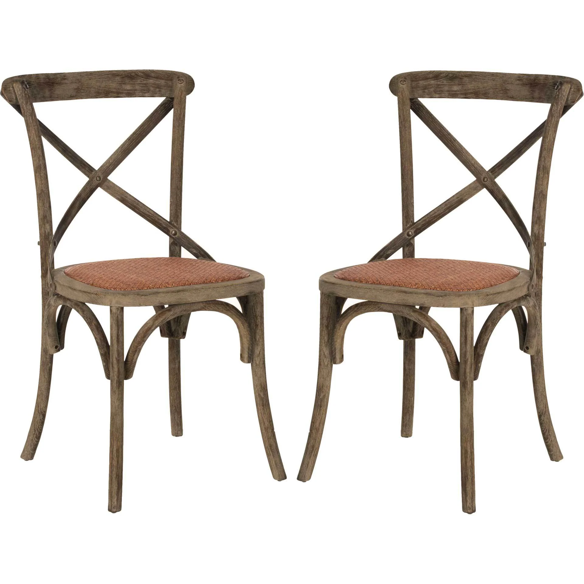 Frederick X Back Farmhouse Chair Distressed Colonial Walnut (Set of 2) - Image 2