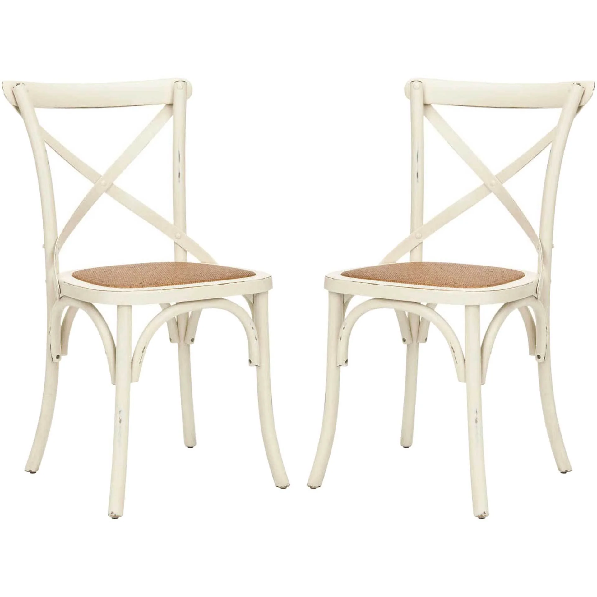 Frederick X Back Farmhouse Chair Distressed Ivory (Set of 2) - Image 2