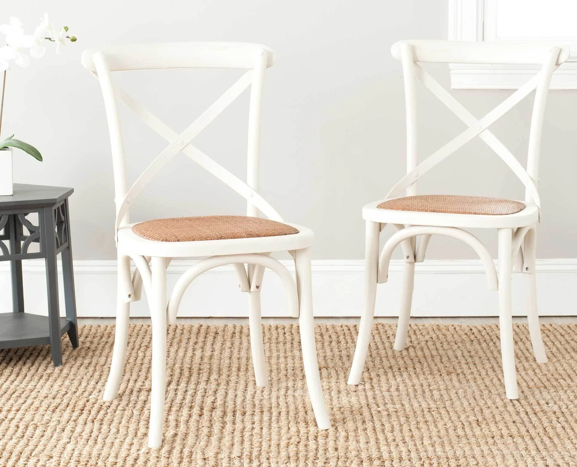 Frederick X Back Farmhouse Chair Distressed Ivory (Set of 2) - Image 6