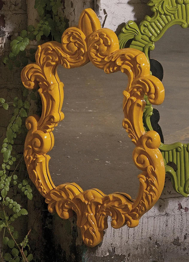Frederick Yellow Baroque Wall Mirror - Image 2