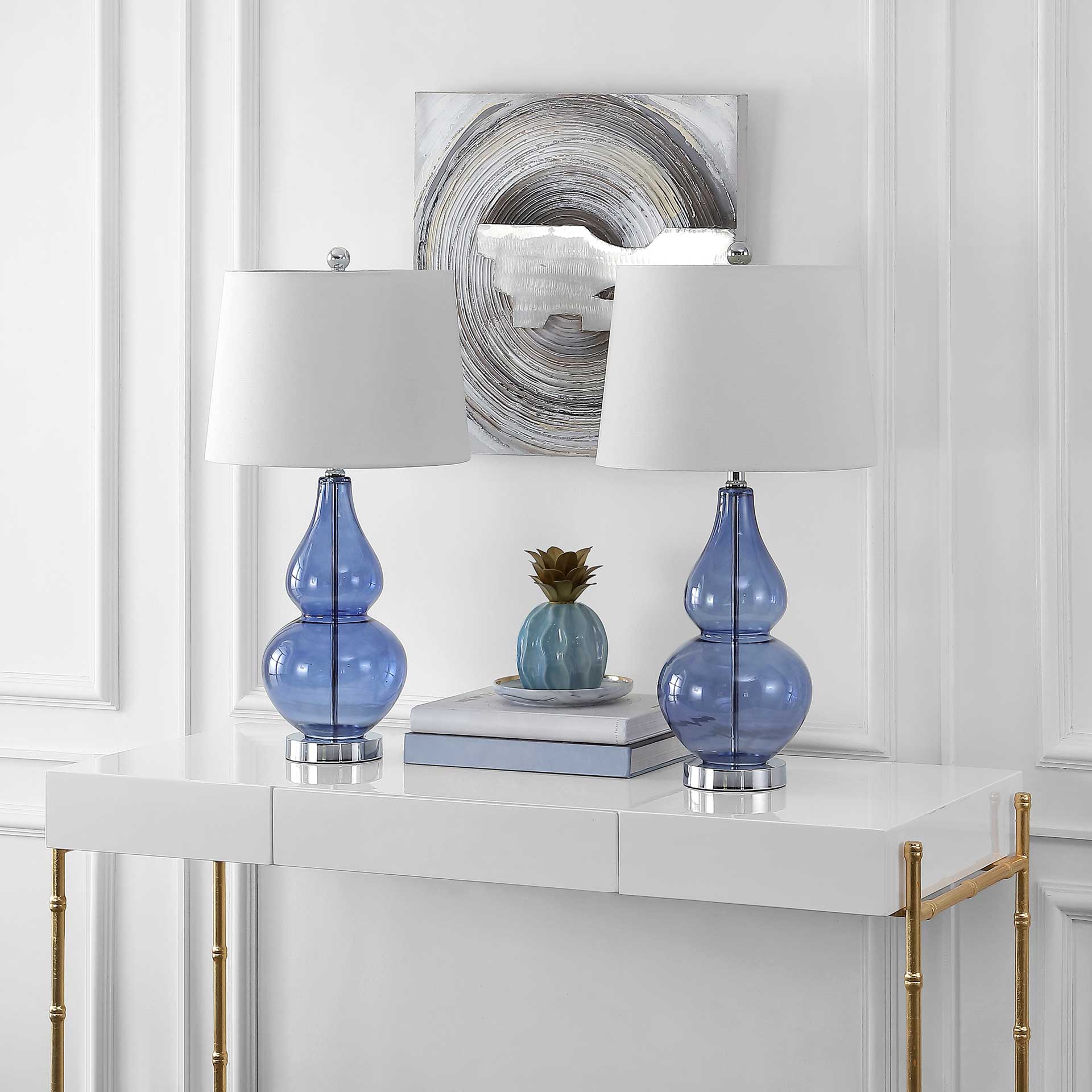 Fredio Table Lamps Blue/Chrome (Set of 2) - Image 5