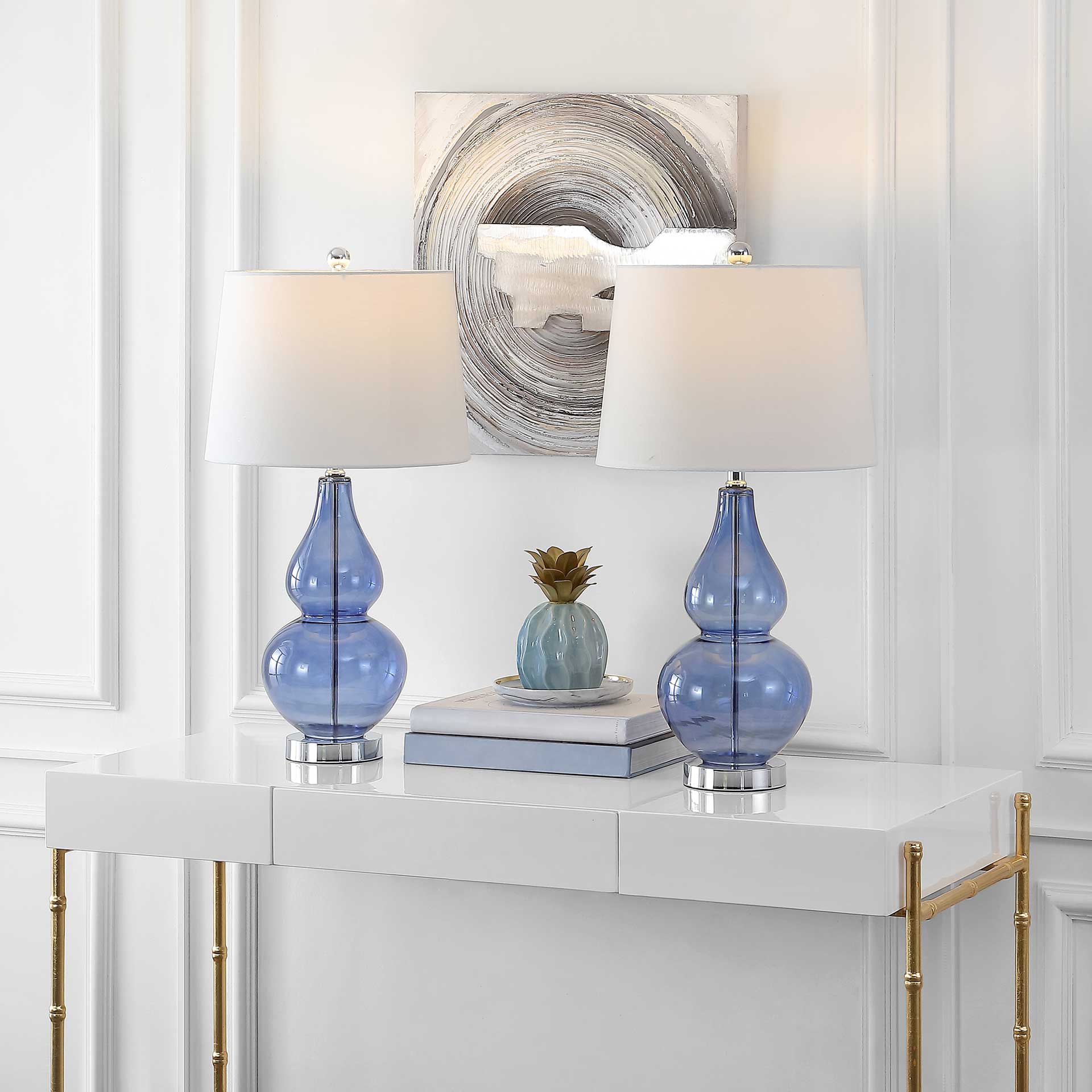 Fredio Table Lamps Blue/Chrome (Set of 2) - Image 6