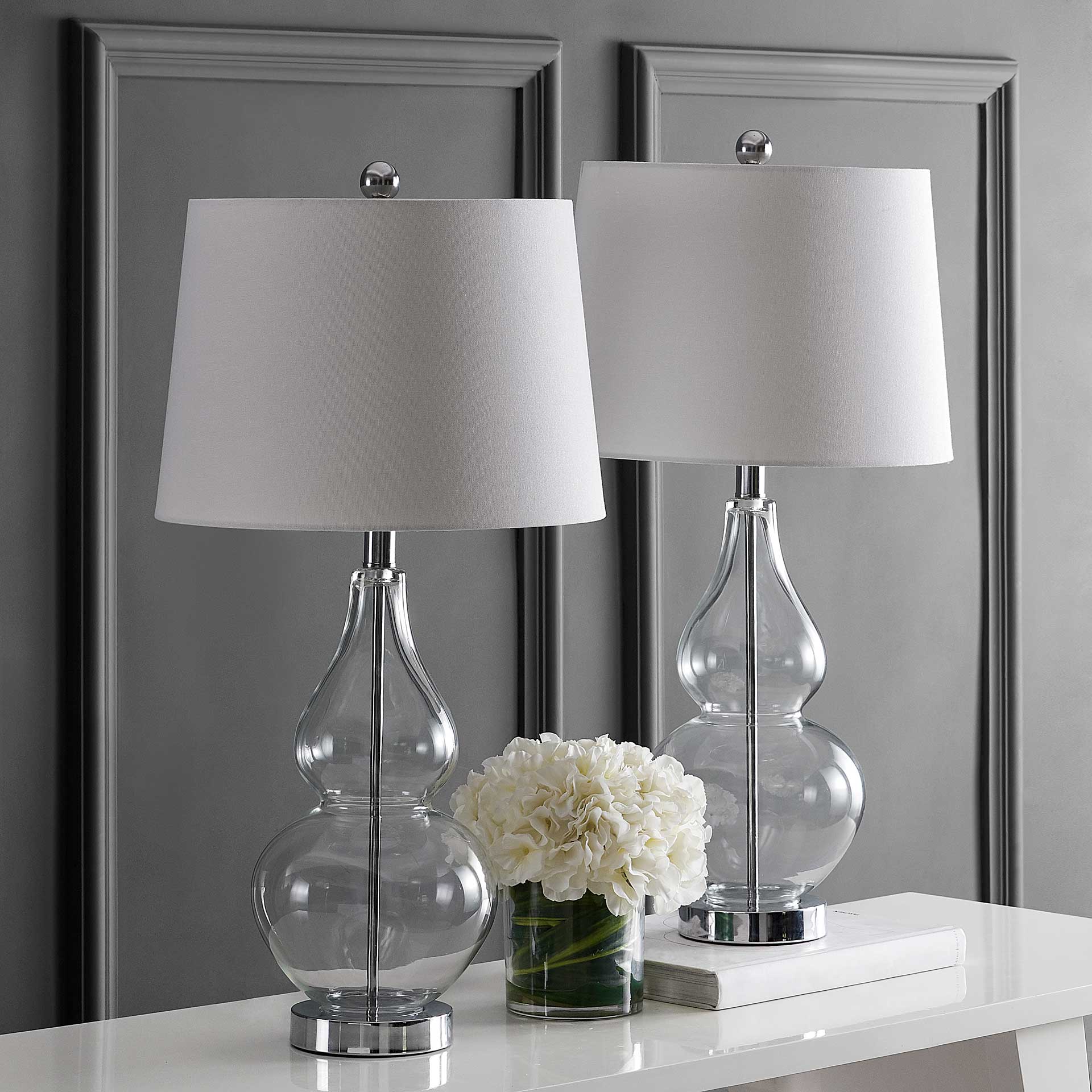 Fredio Table Lamps Clear/Chrome (Set of 2) - Image 3