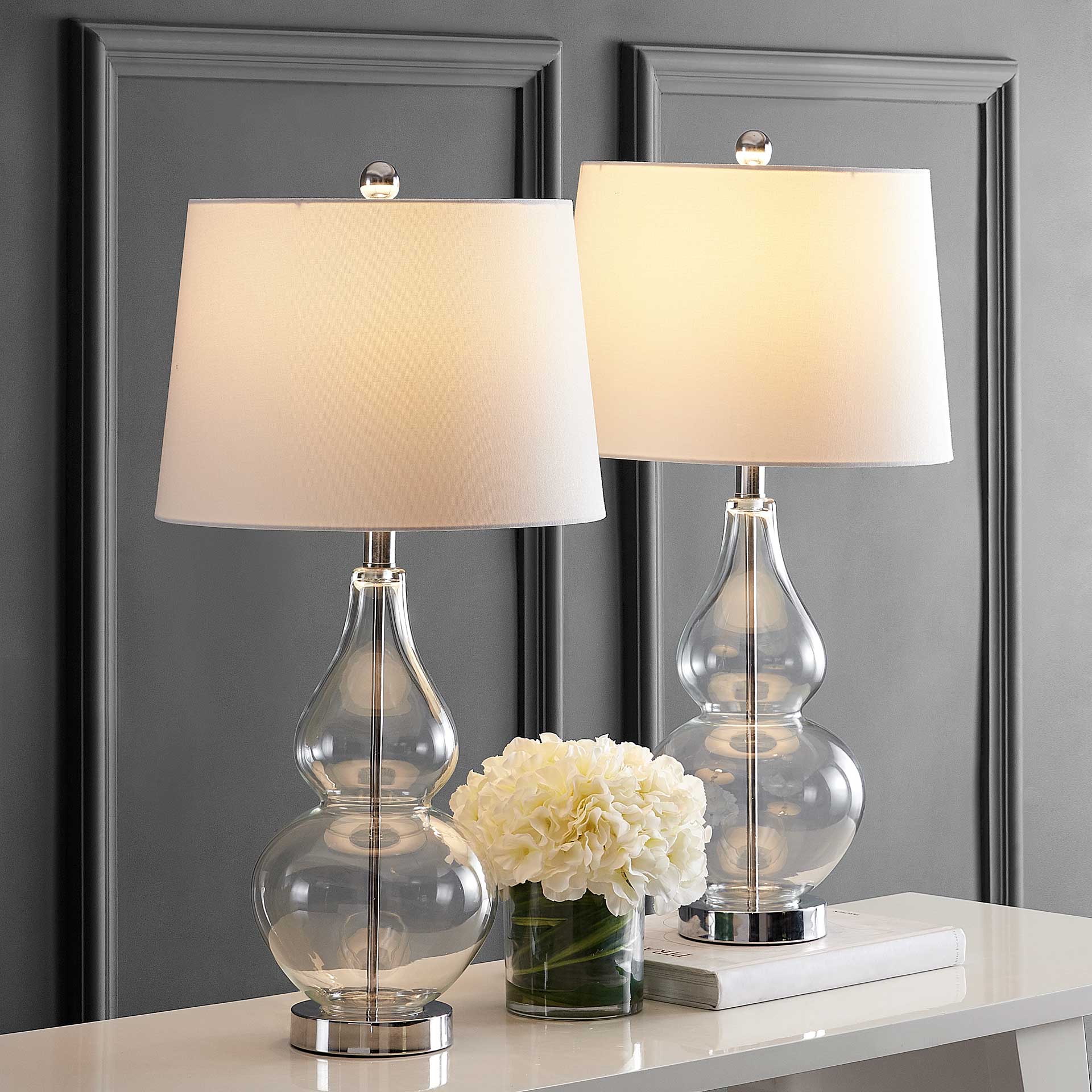 Fredio Table Lamps Clear/Chrome (Set of 2) - Image 4
