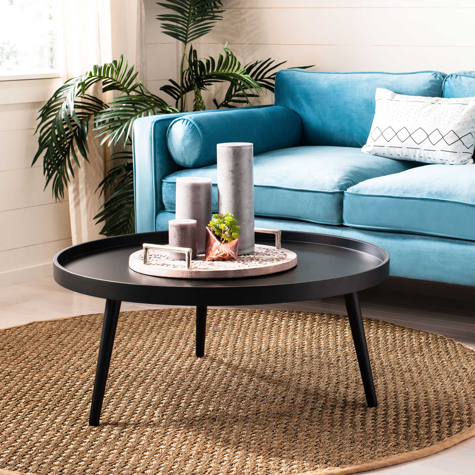 Freya Round Tray Top Coffee Table Black - Image 3