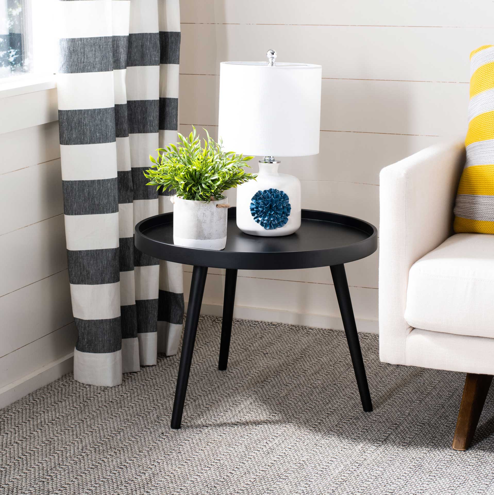 Freya Round Tray Top Side Table Black - Image 5