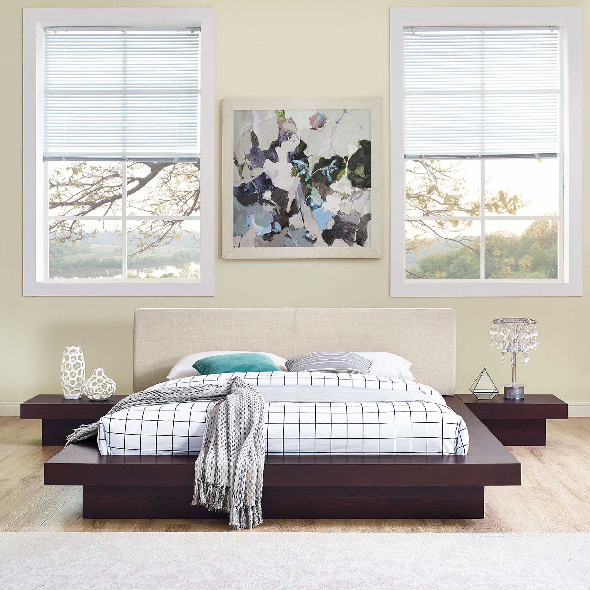 Freyja 3 Piece Fabric Bed Cappuccino/Beige - Image 2