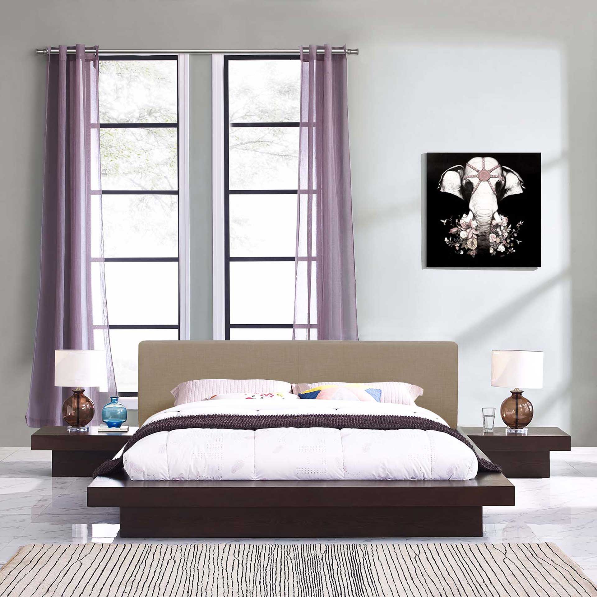 Freyja 3 Piece Fabric Bed Cappuccino/Latte - Image 2