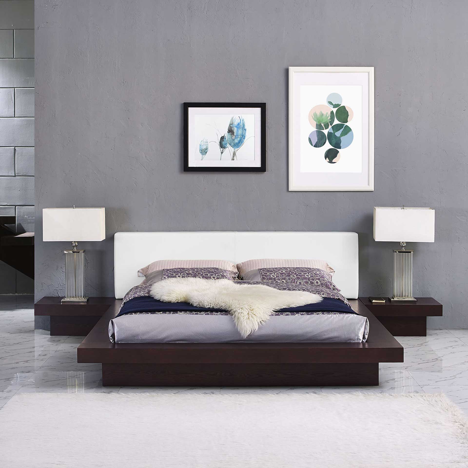 Freyja 3 Piece Vinyl Bed Cappuccino/White - Image 2