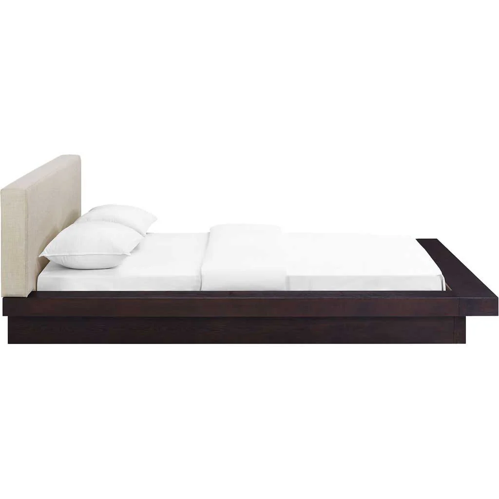 Freyja Fabric Platform Bed Cappuccino/Beige - Image 2