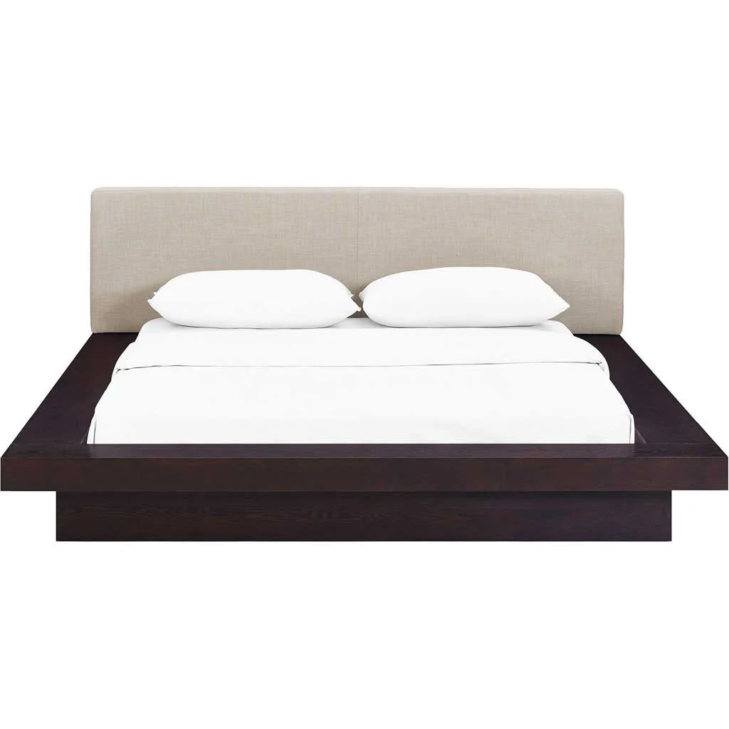 Freyja Fabric Platform Bed Cappuccino/Beige - Image 3
