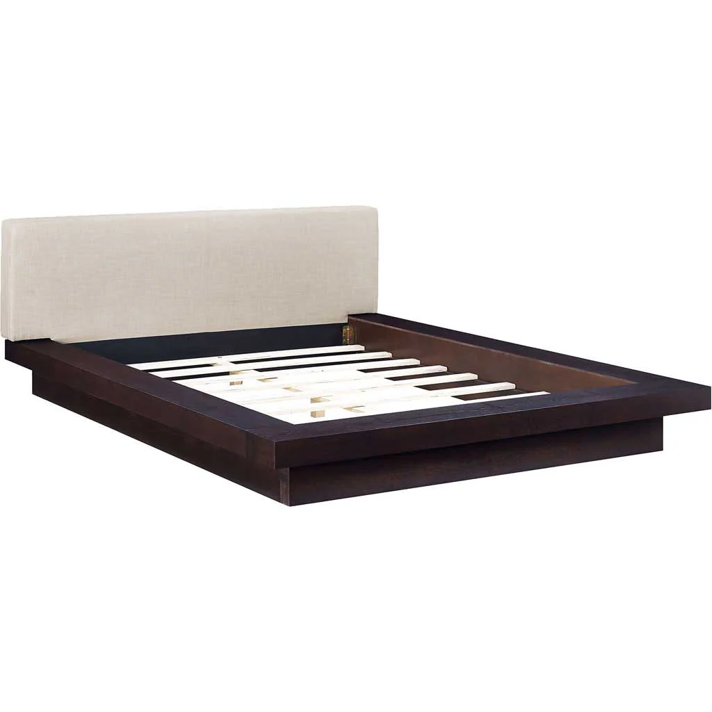 Freyja Fabric Platform Bed Cappuccino/Beige - Image 4