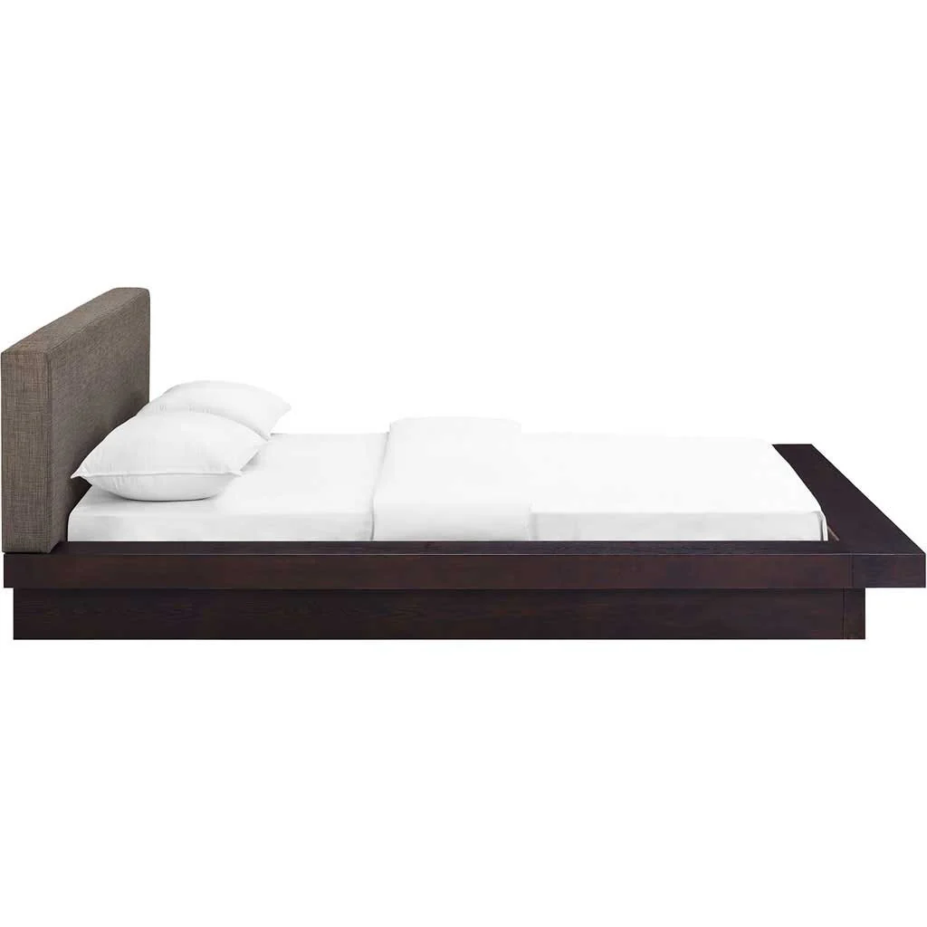 Freyja Fabric Platform Bed Cappuccino/Brown - Image 2