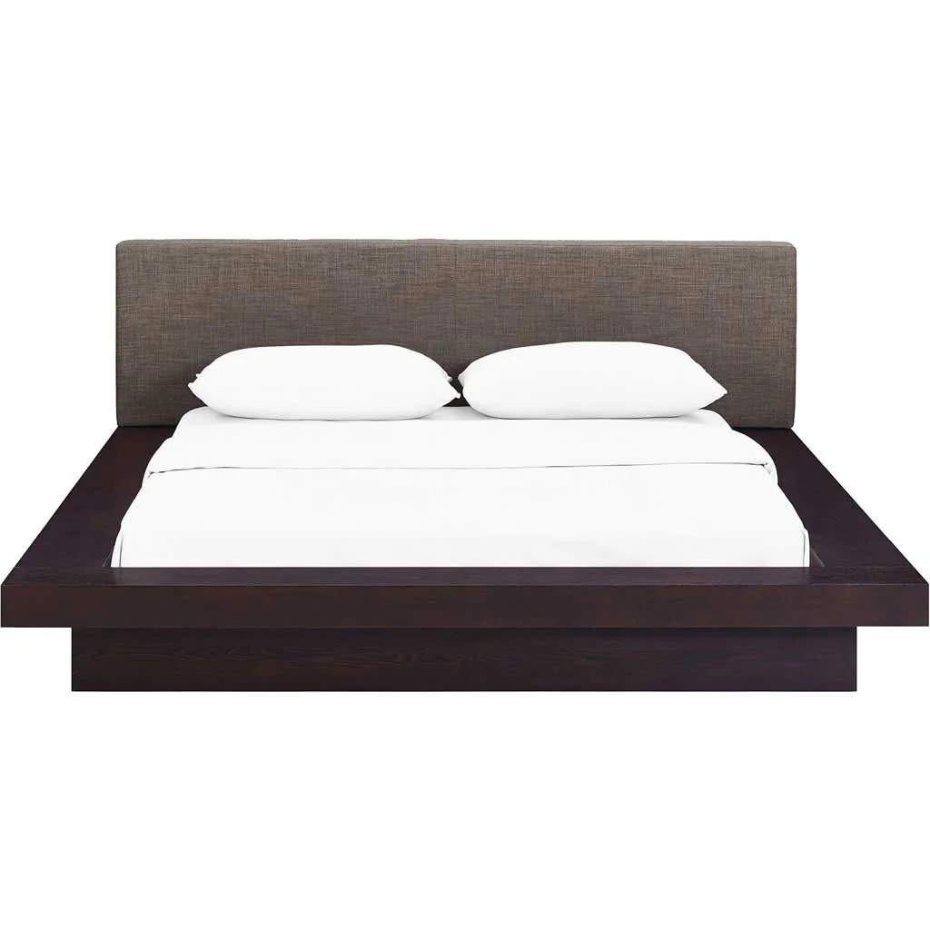 Freyja Fabric Platform Bed Cappuccino/Brown - Image 3