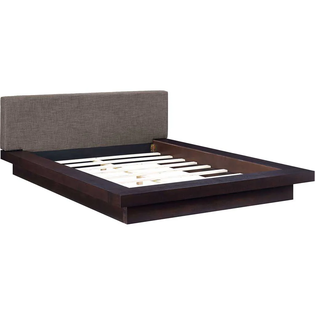 Freyja Fabric Platform Bed Cappuccino/Brown - Image 4