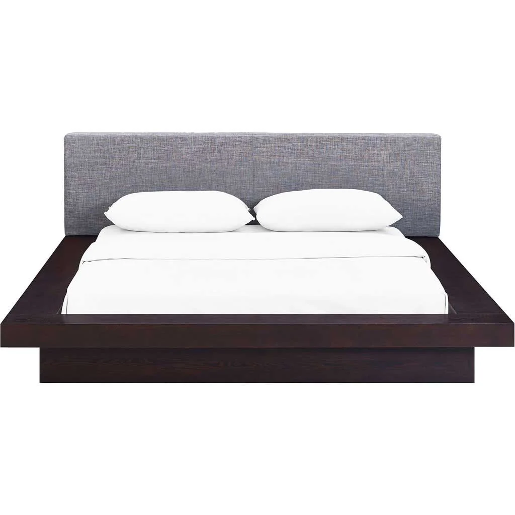 Freyja Fabric Platform Bed Cappuccino/Gray - Image 3