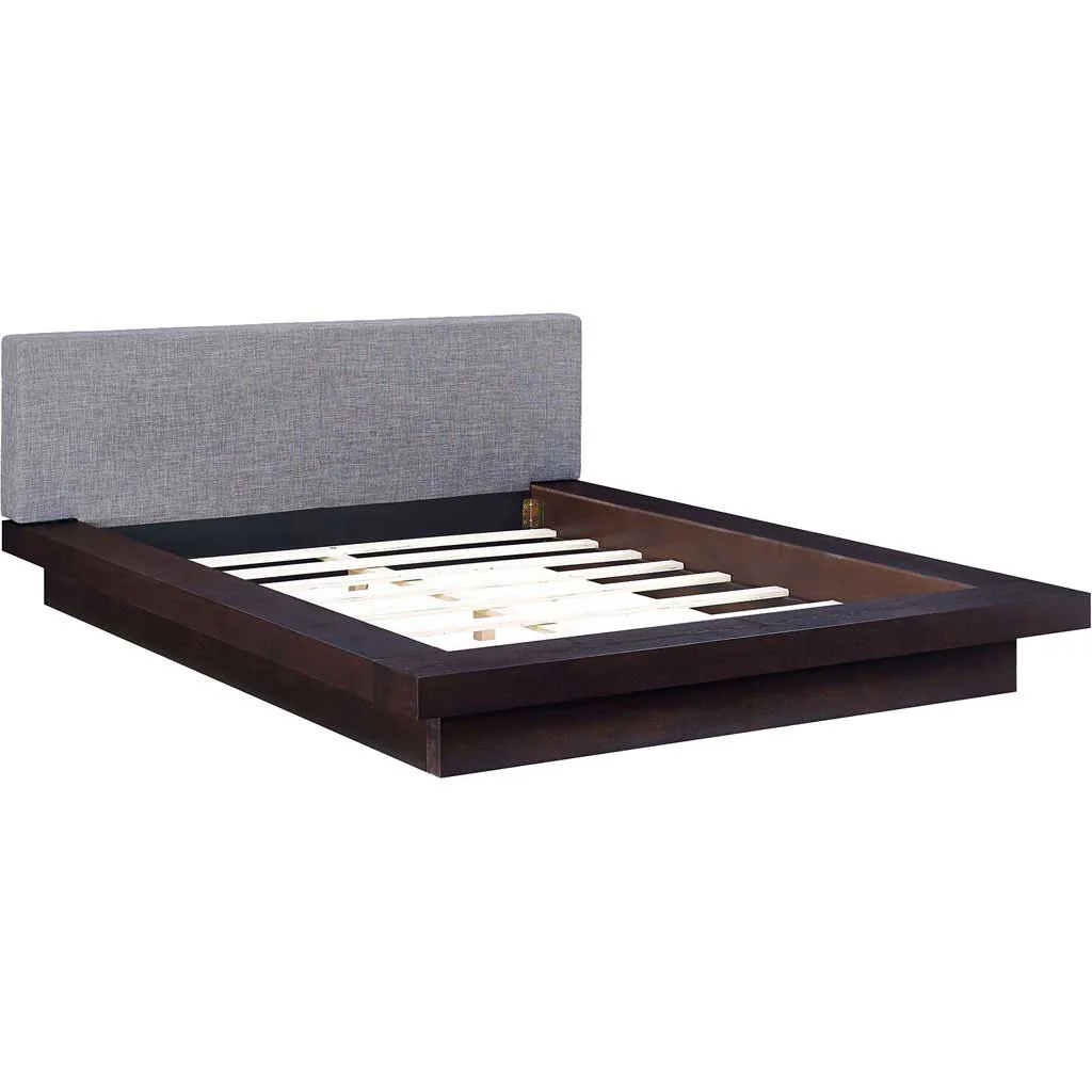 Freyja Fabric Platform Bed Cappuccino/Gray - Image 4